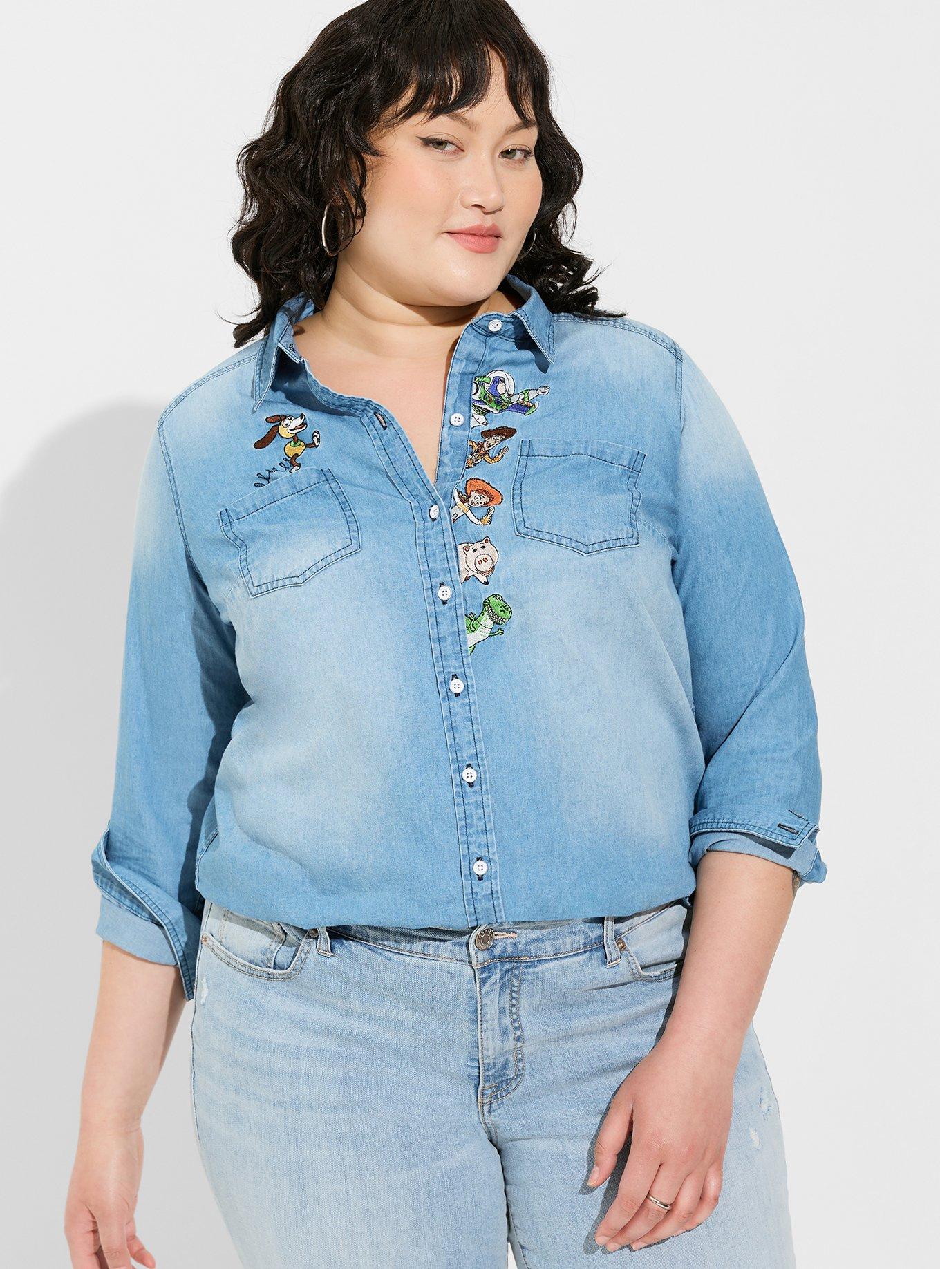 Disney denim hot sale shirt