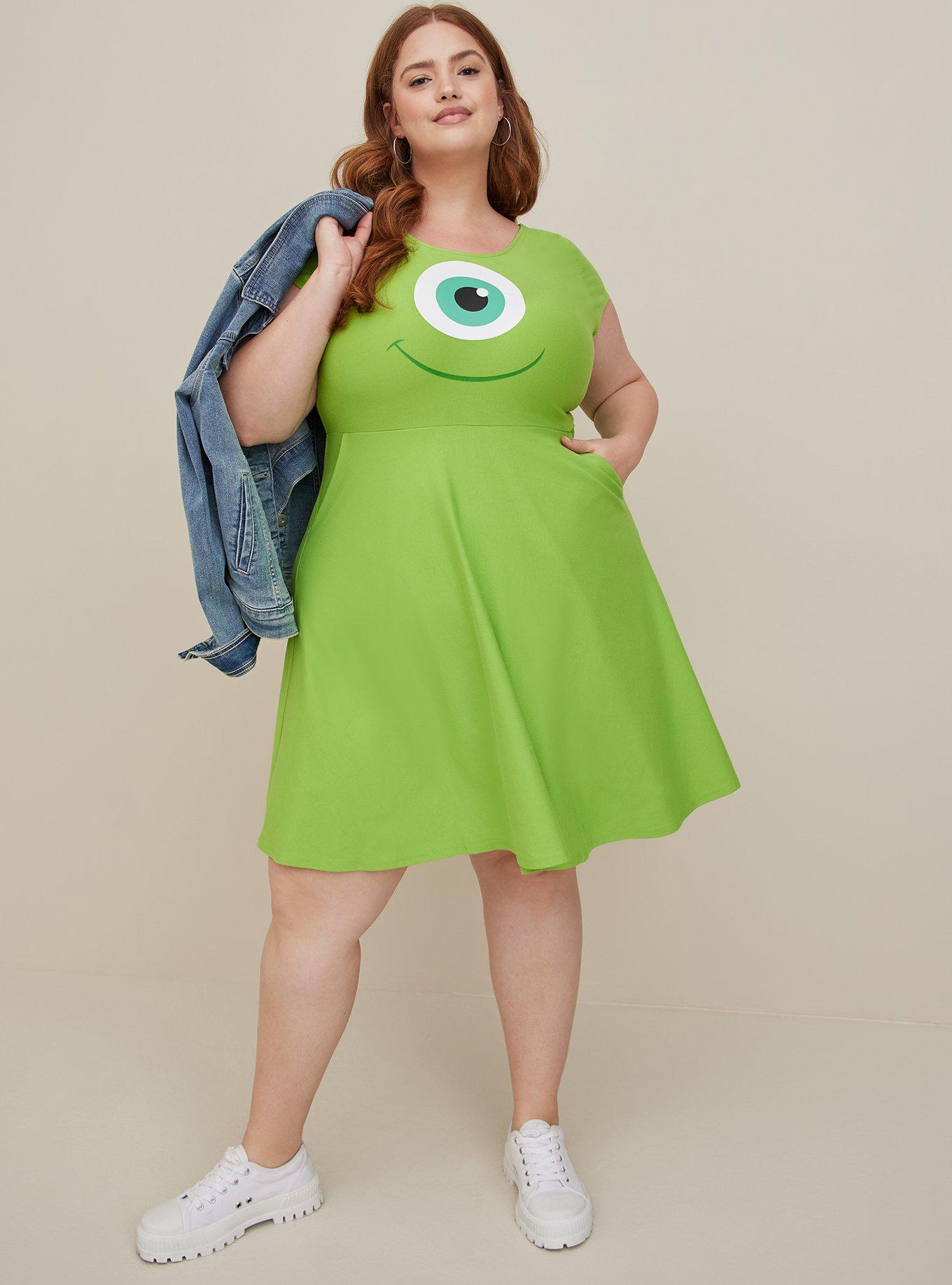 Plus Size - Disney Pixar Monster's Inc. Lattice Black Dress