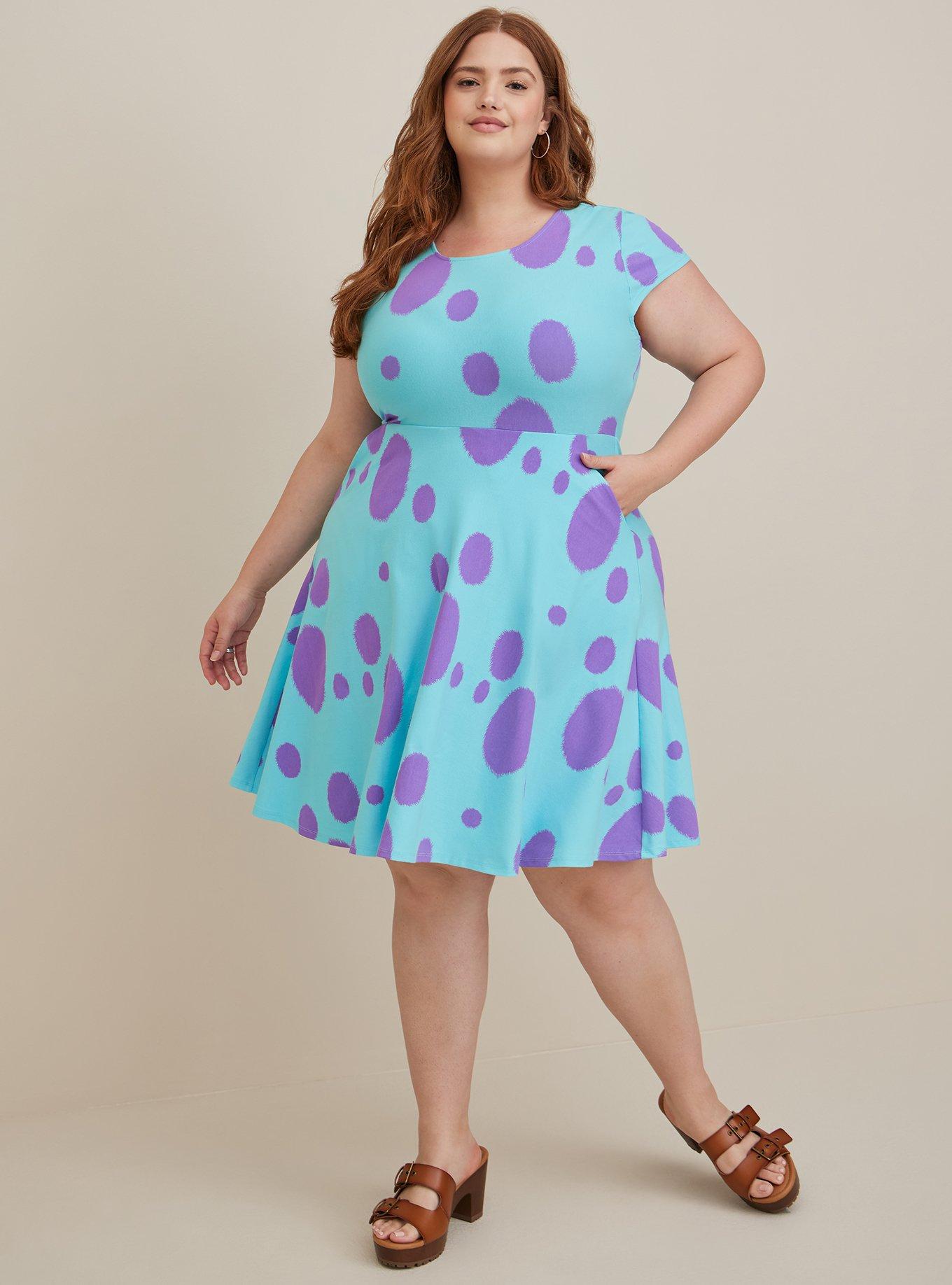 NWT Torrid Plus Size 5 5X 28 DISNEY DAISY DUCK TIE-FRONT DRESS