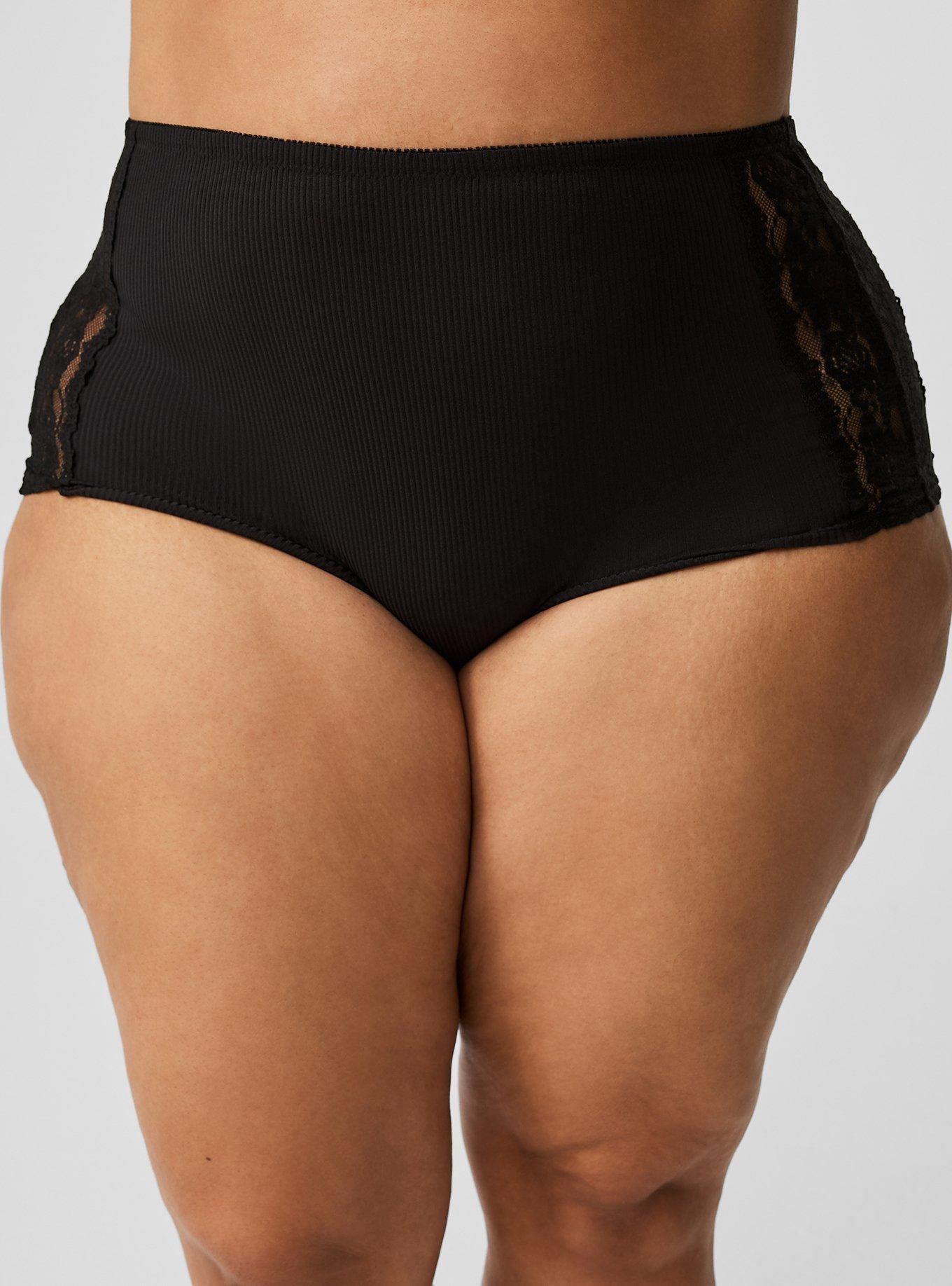Plus Size Cotton Flirt Mid-Rise Boyshort Panty, RICH BLACK, alternate