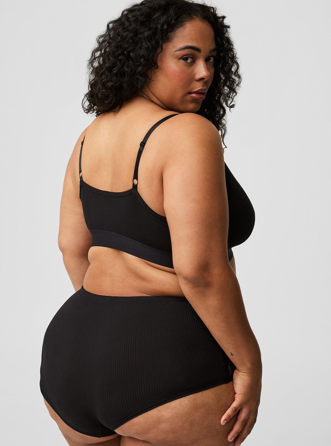 Plus Size Cotton Flirt Mid-Rise Boyshort Panty, RICH BLACK, alternate