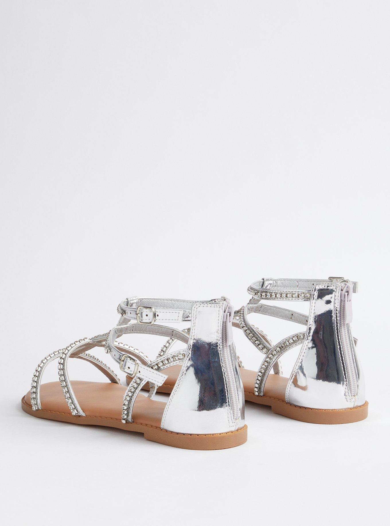 Studded Gladiator Sandal - Silver (WW), SILVER, alternate