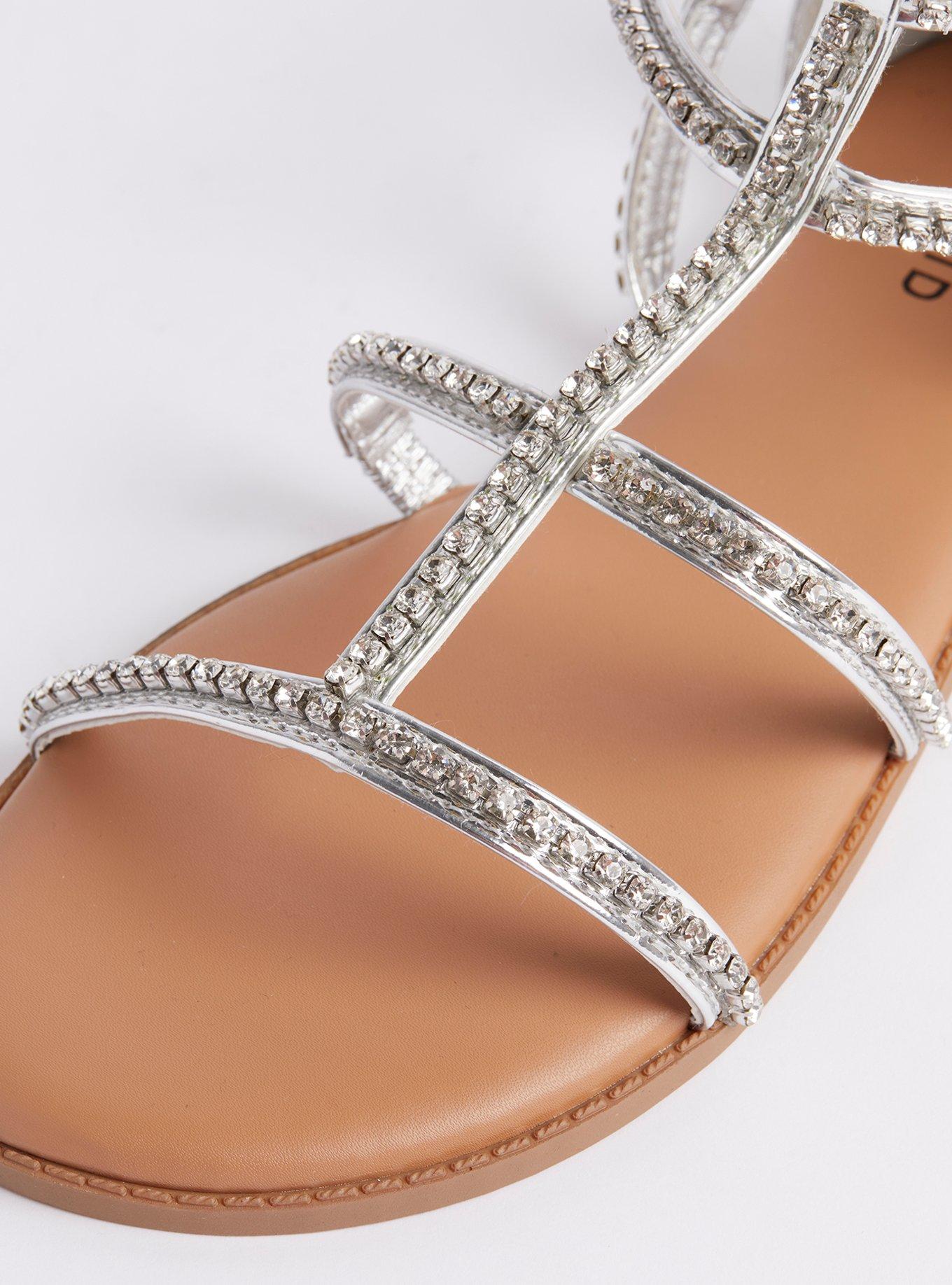 Studded Gladiator Sandal - Silver (WW), SILVER, alternate