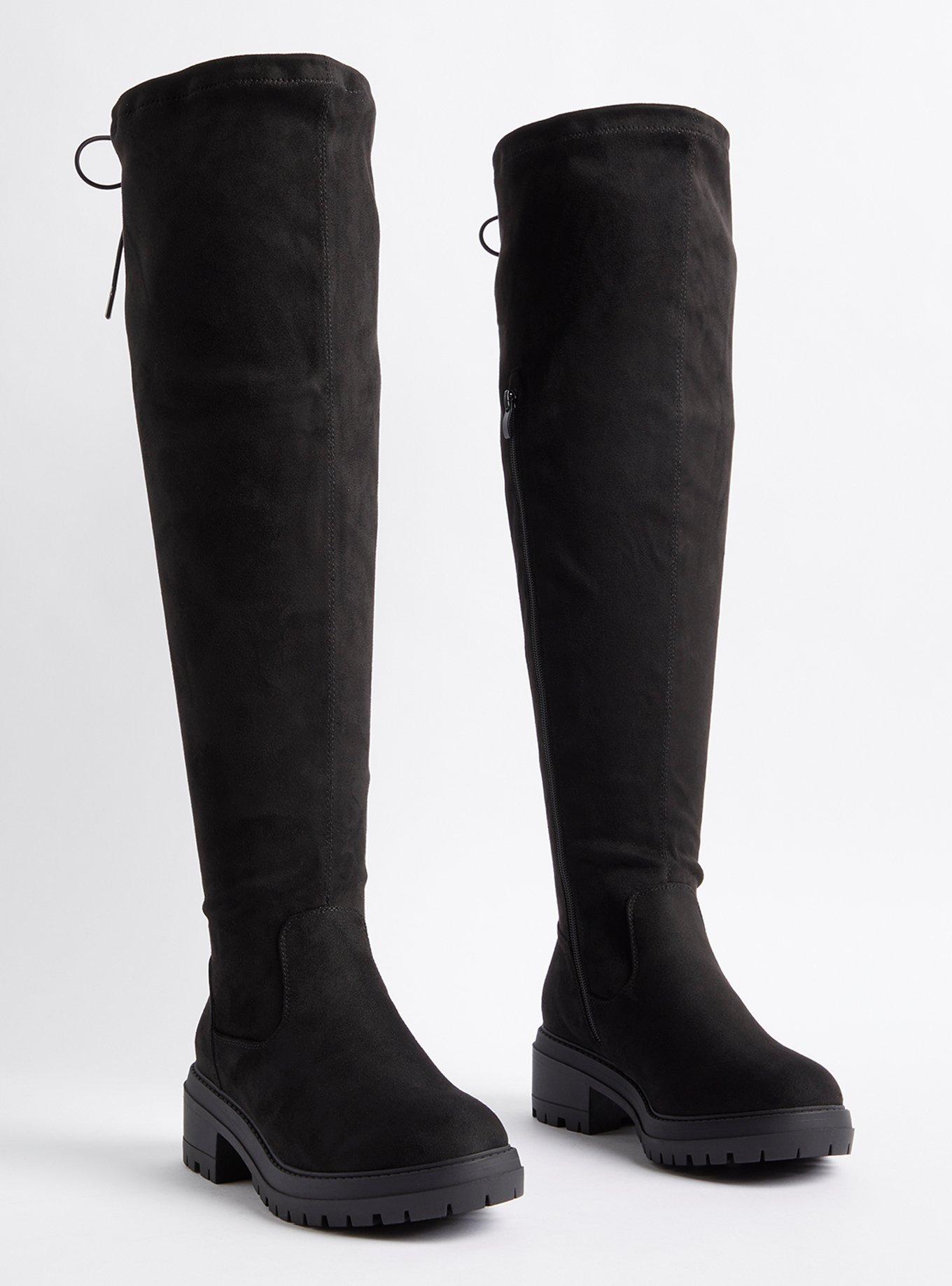 Over The Knee Boot - Black (WW), BLACK, hi-res