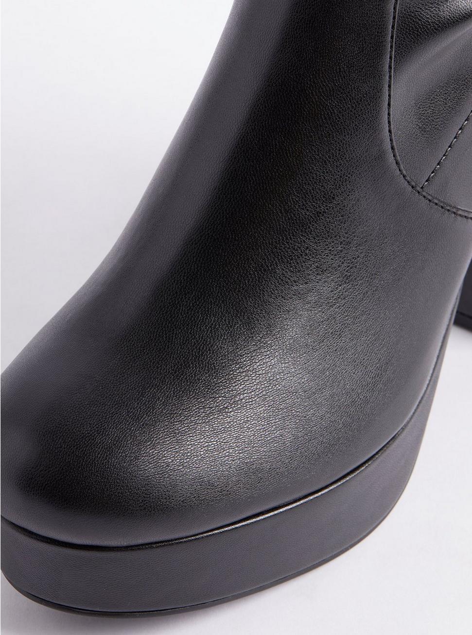 Plus Size Platform Heel Knee Bootie - Black (WW), BLACK, alternate