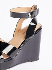 Strappy Platform Wedge Sandal - Patent Black (WW) , BLACK, alternate
