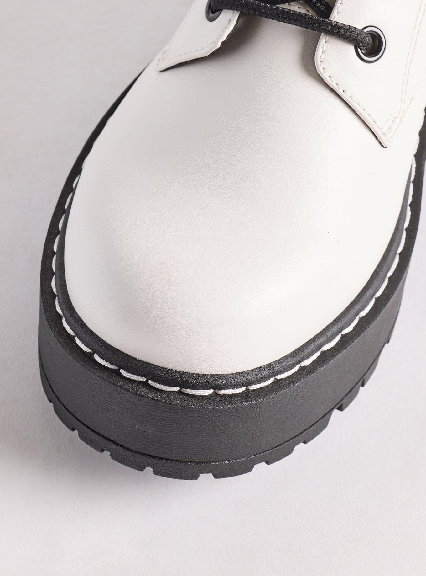 Plus Size Platform Combat Boot (WW), WHITE, alternate