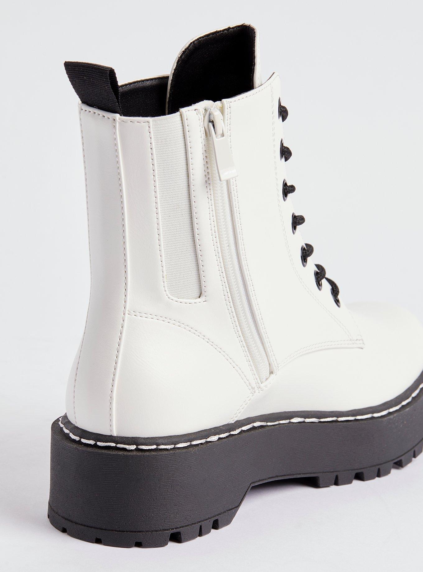 Brand online New White Combat Boots