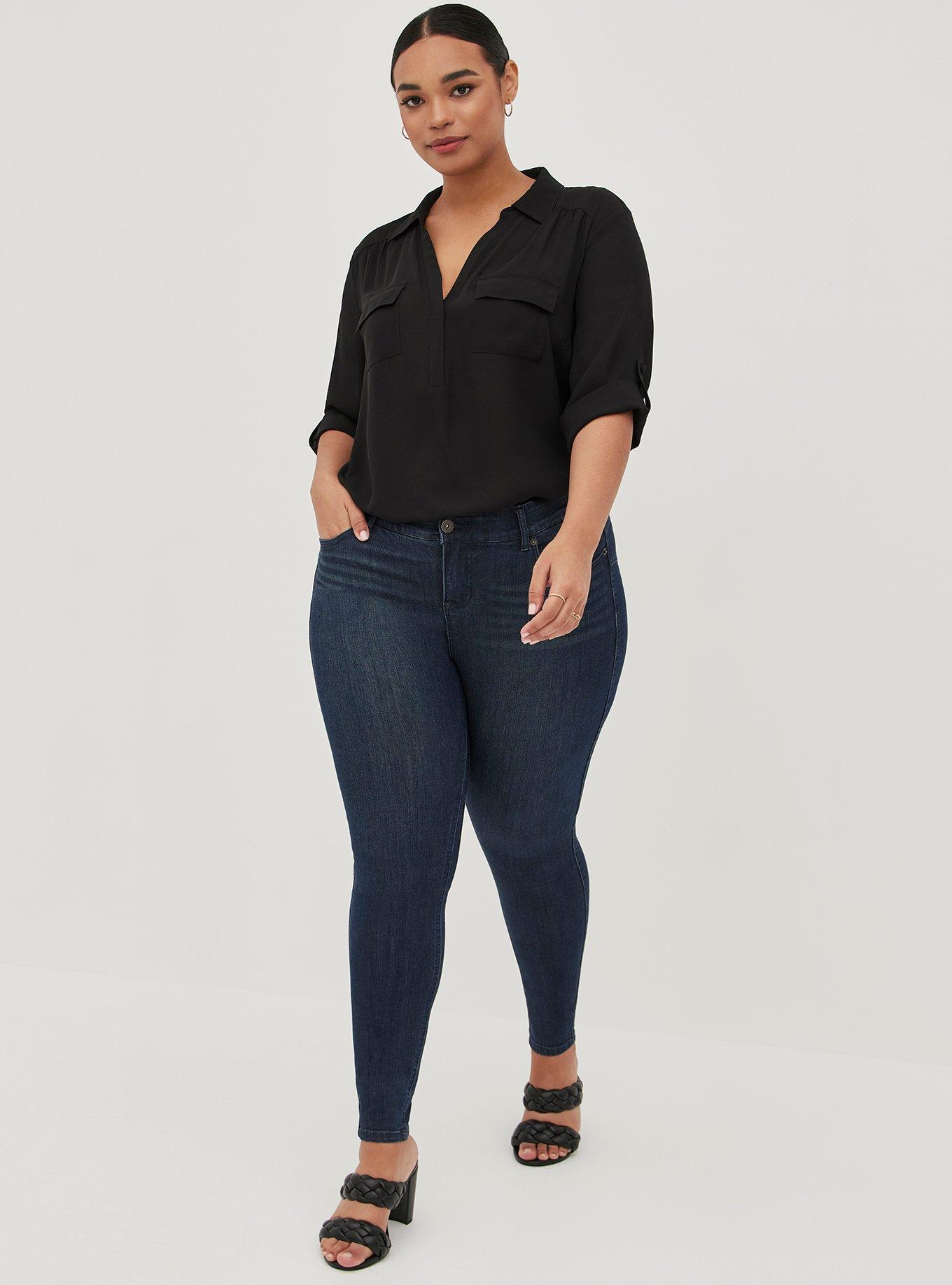New Women's Plus Size Black Grey Print Sharktail Hem Top-Blouse Size 1X 2X  4X