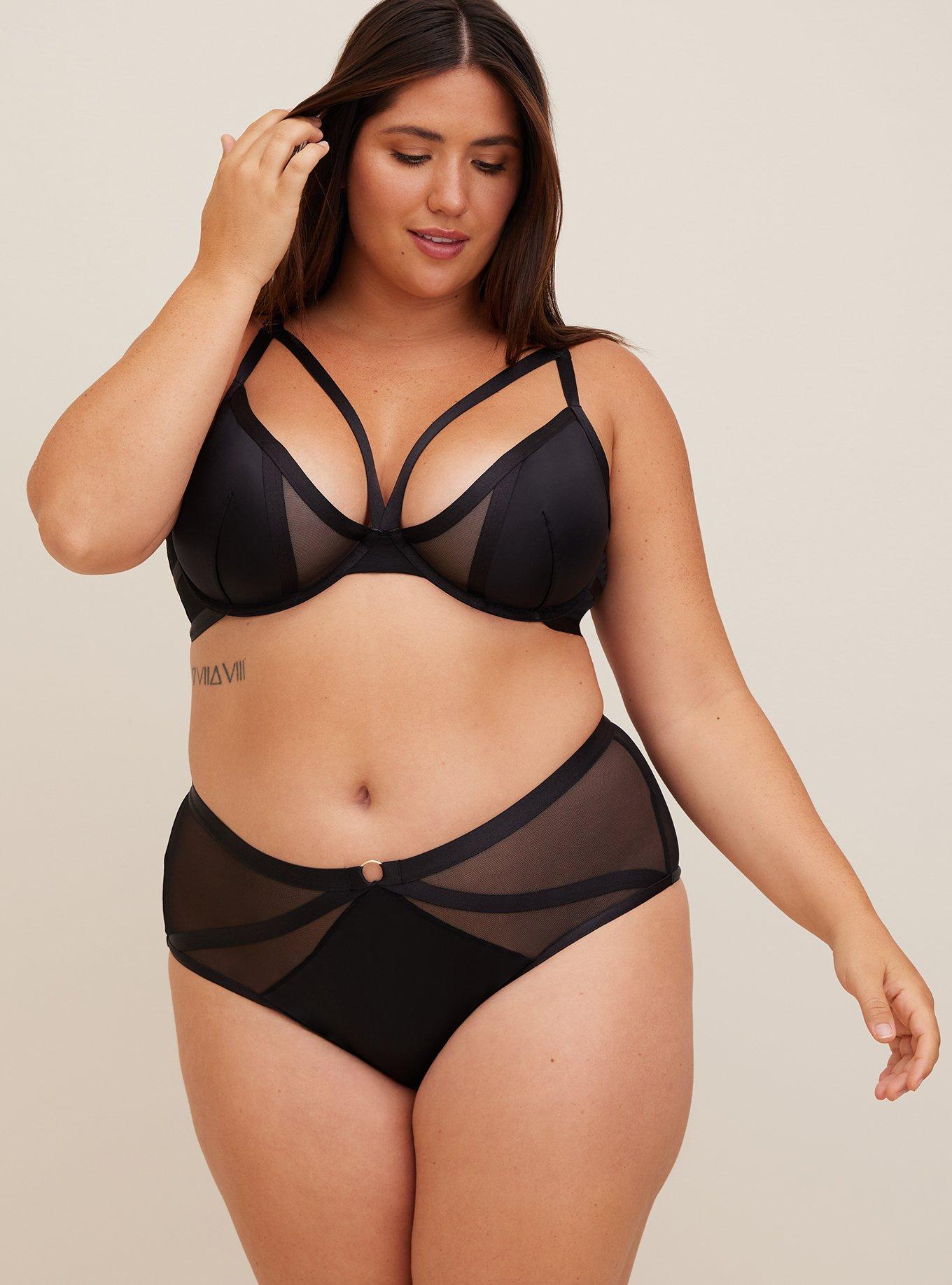 Plus Size - Strappy Satin Plunge Bralette - Torrid