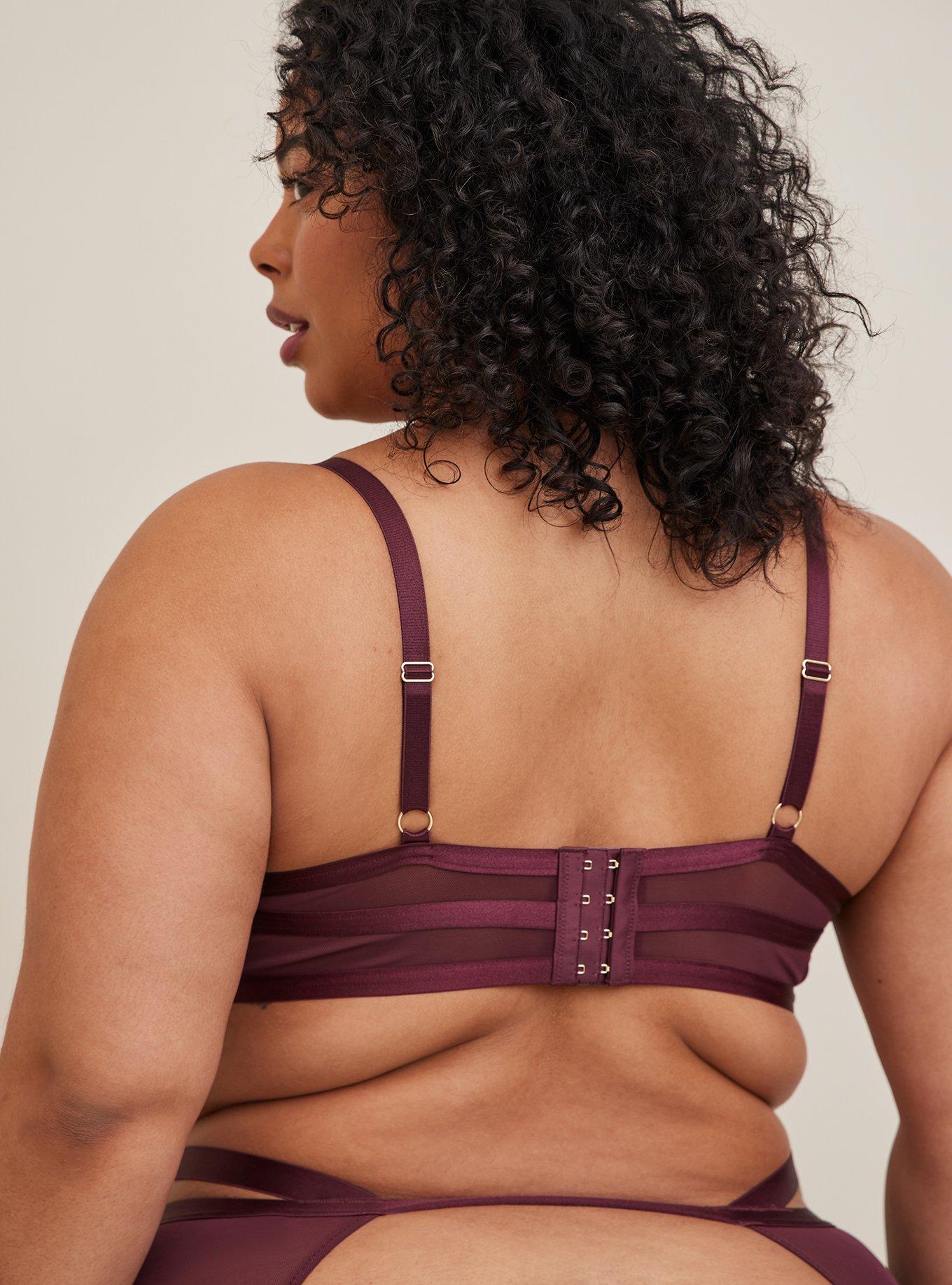 Plus Size - Strappy Satin Plunge Bralette - Torrid