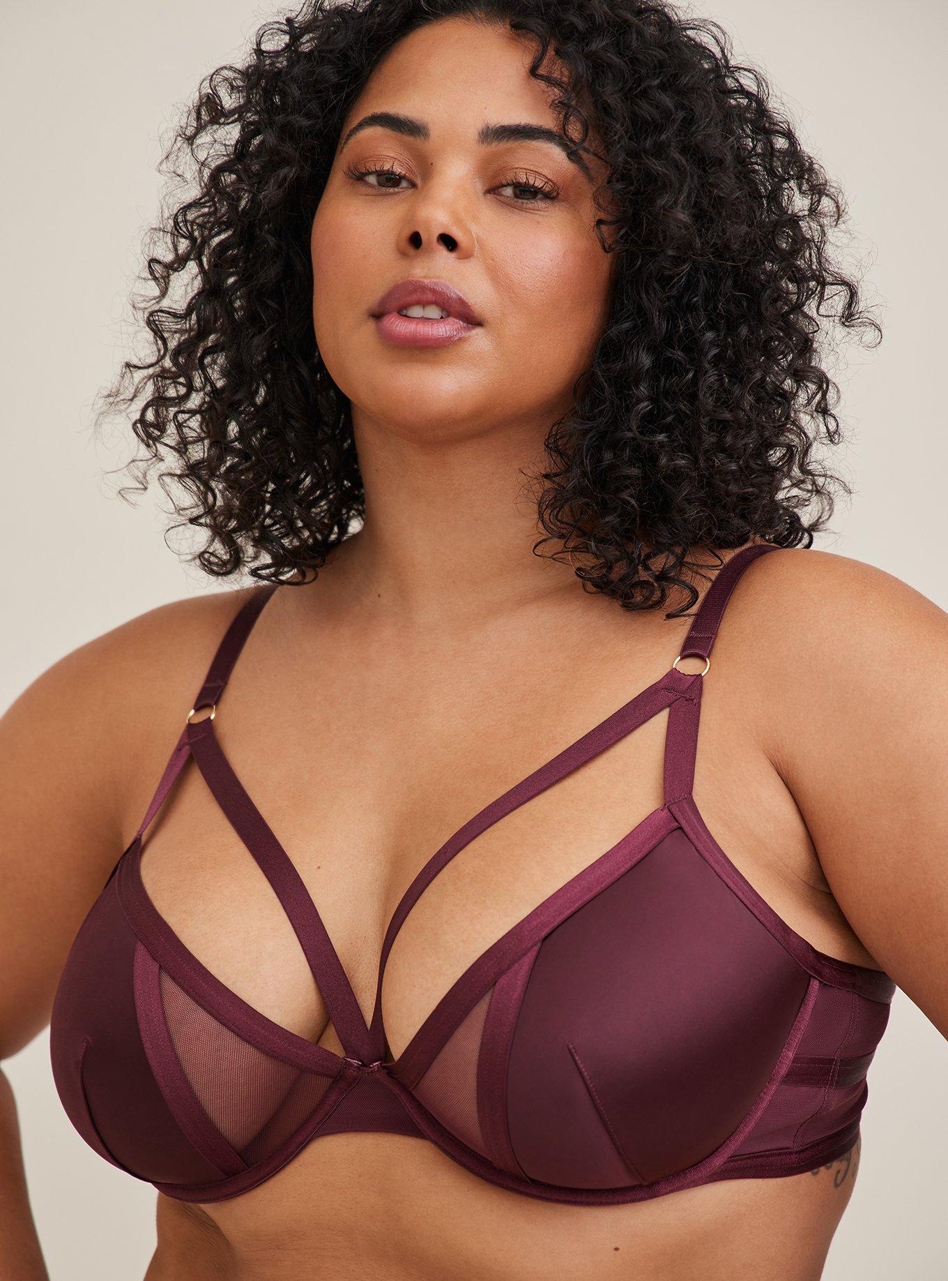 Plus Size Strappy Satin Plunge Bralette Torrid