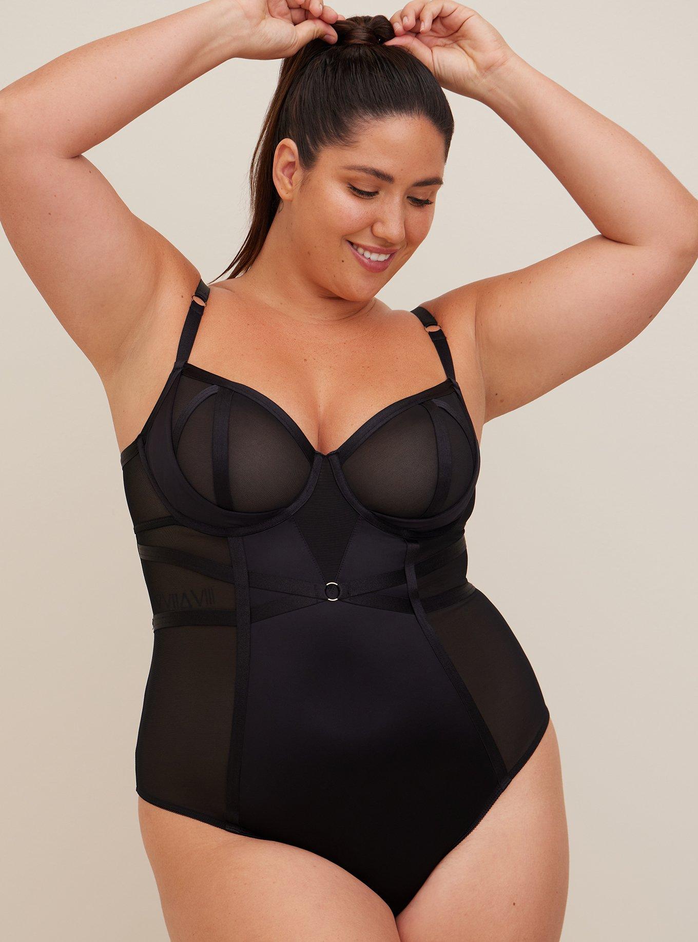 Plus Size - Satin And Lace Bodysuit - Torrid