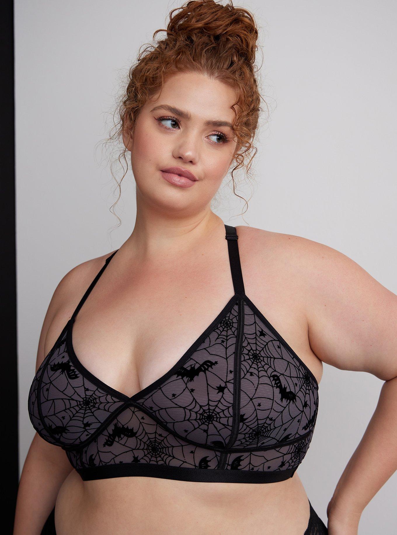 Plus Size - Flocked Mesh Bralette - Torrid