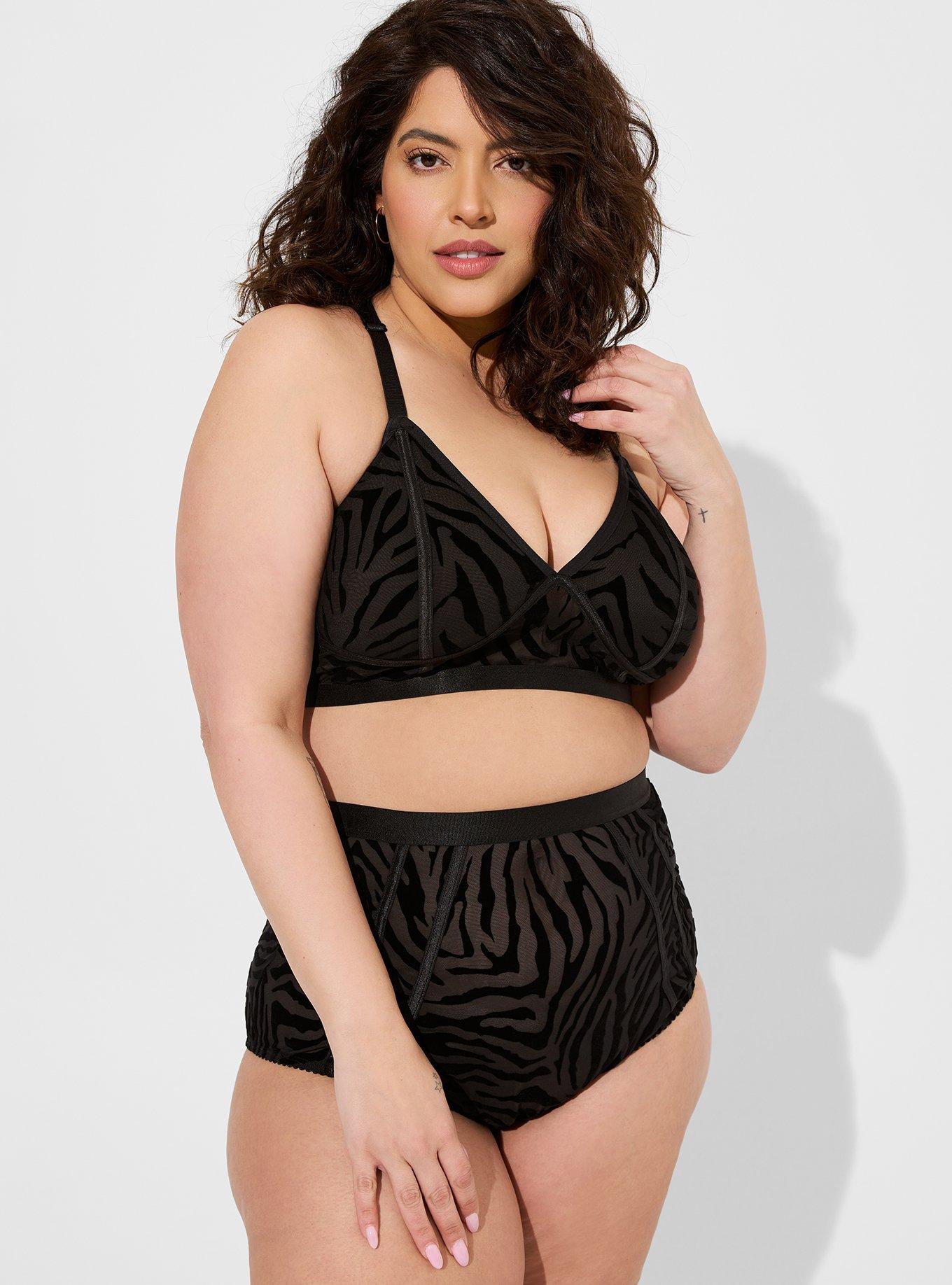 Plus Size - Flocked Mesh Bralette - Torrid