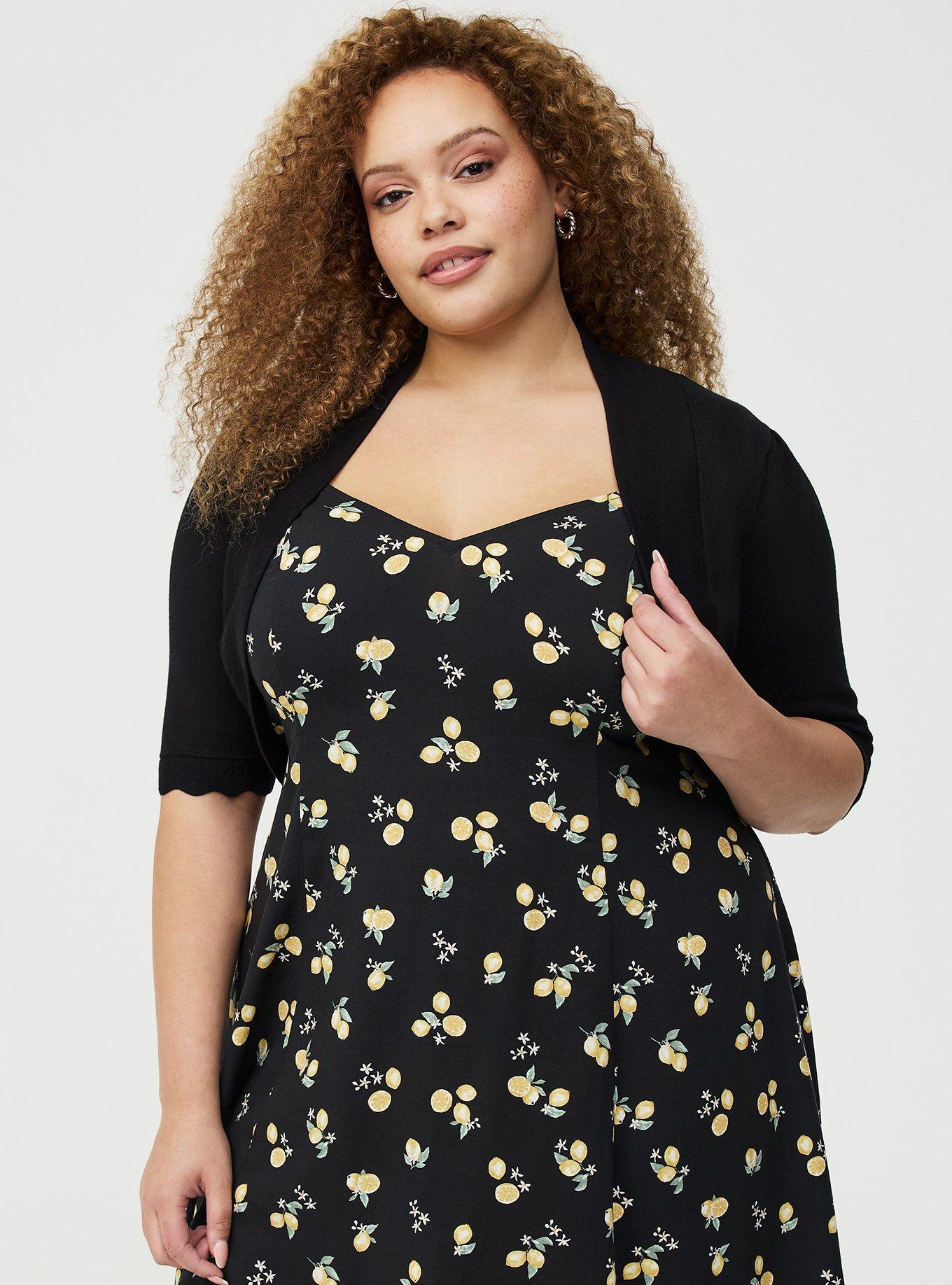 Scalloped Crop Sweater Shrug