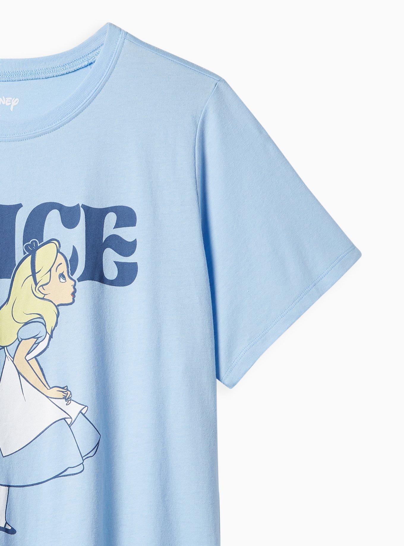 Plus Size Classic Fit Crew Tee - Cotton Alice in Wonderland Blue, BLUE, alternate
