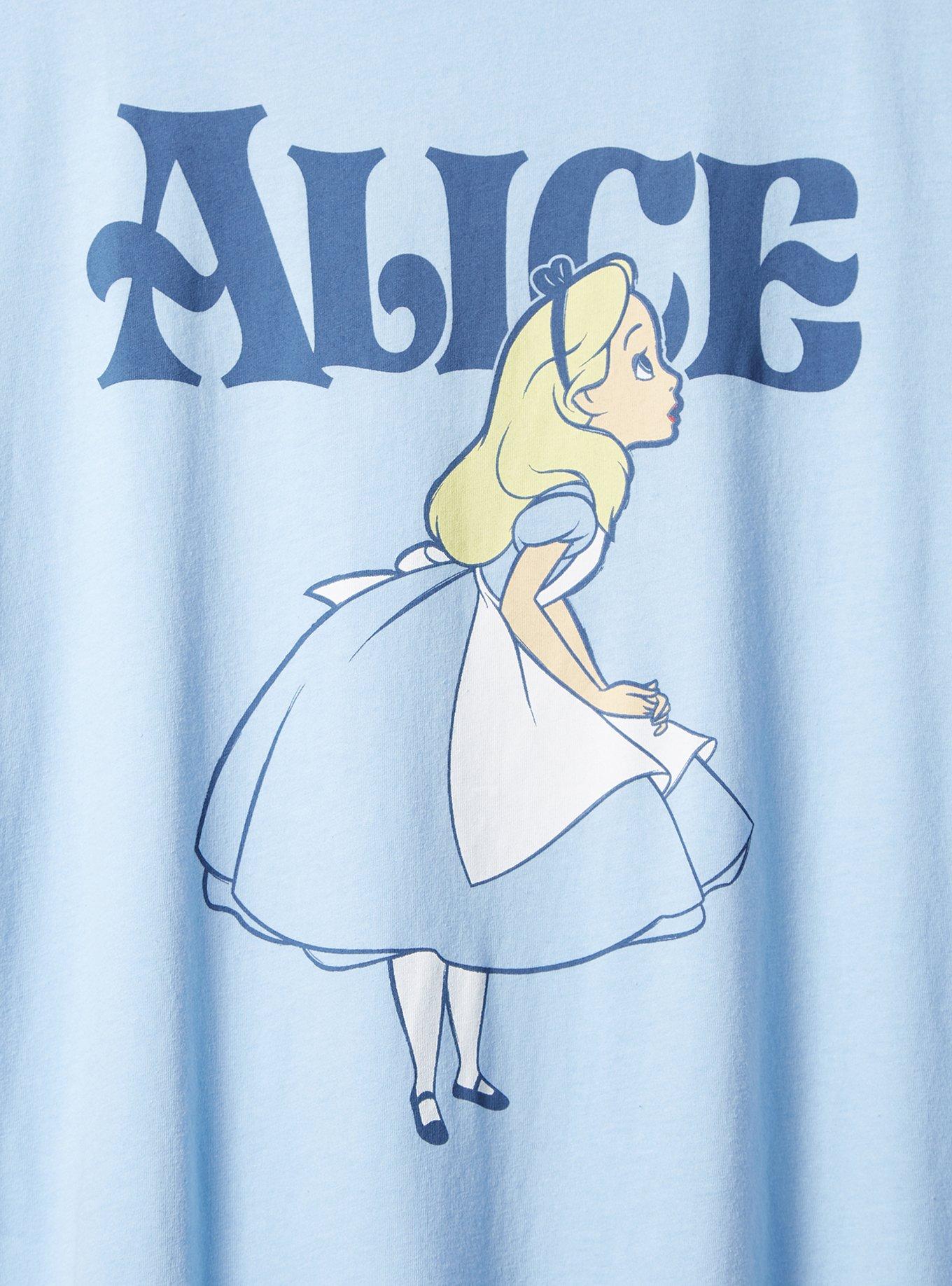 Plus Size Classic Fit Crew Tee - Cotton Alice in Wonderland Blue, BLUE, alternate