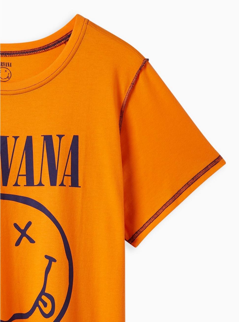 Nirvana Slim Fit Seam Crew Tee - Cotton Orange, ORANGE, alternate