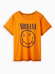 Nirvana Slim Fit Seam Crew Tee - Cotton Orange, ORANGE, hi-res