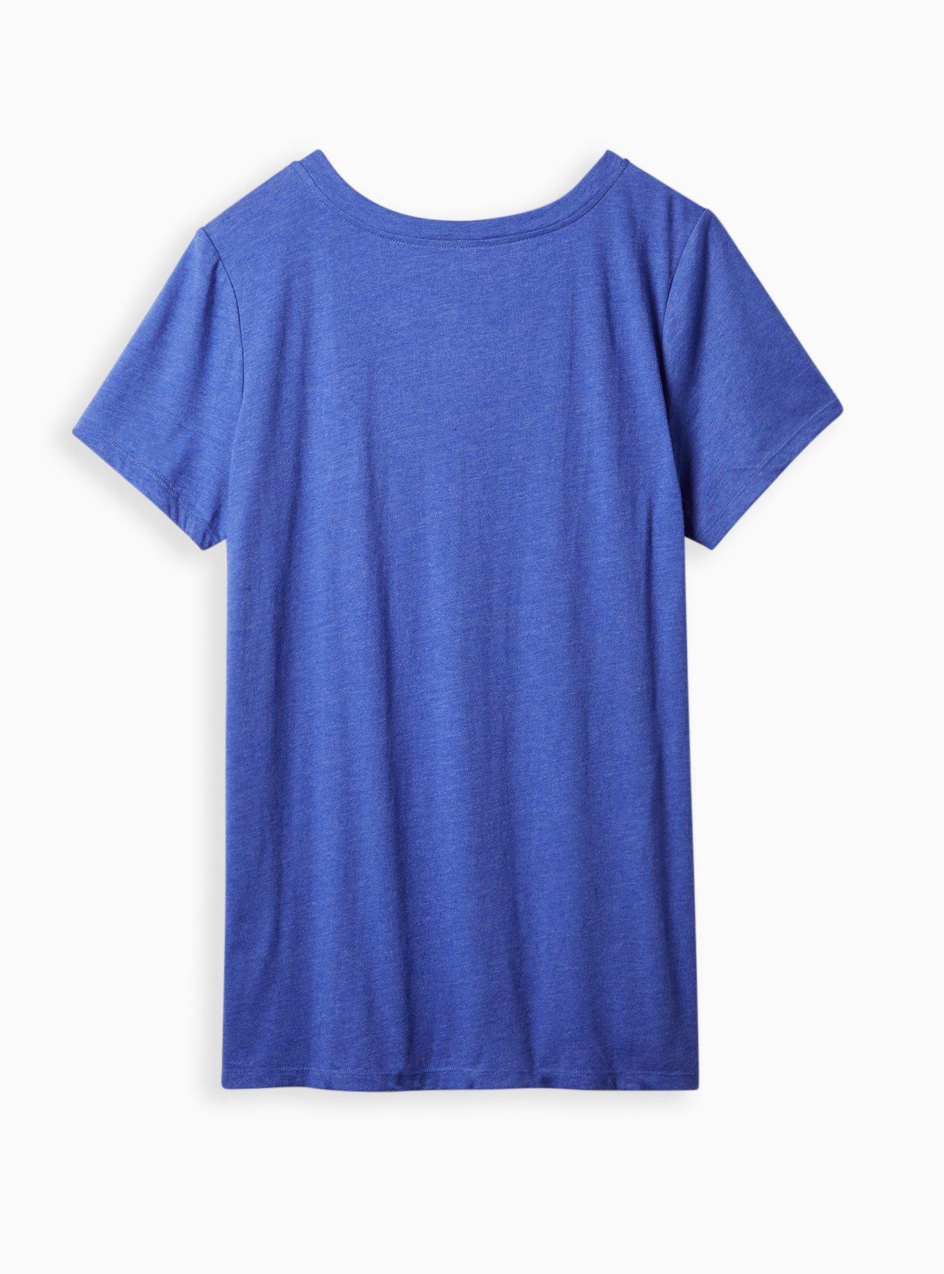 Plus Size Forrest Gump Classic Fit V-Neck Ringer Tee - Cotton Blue , BLUE, alternate