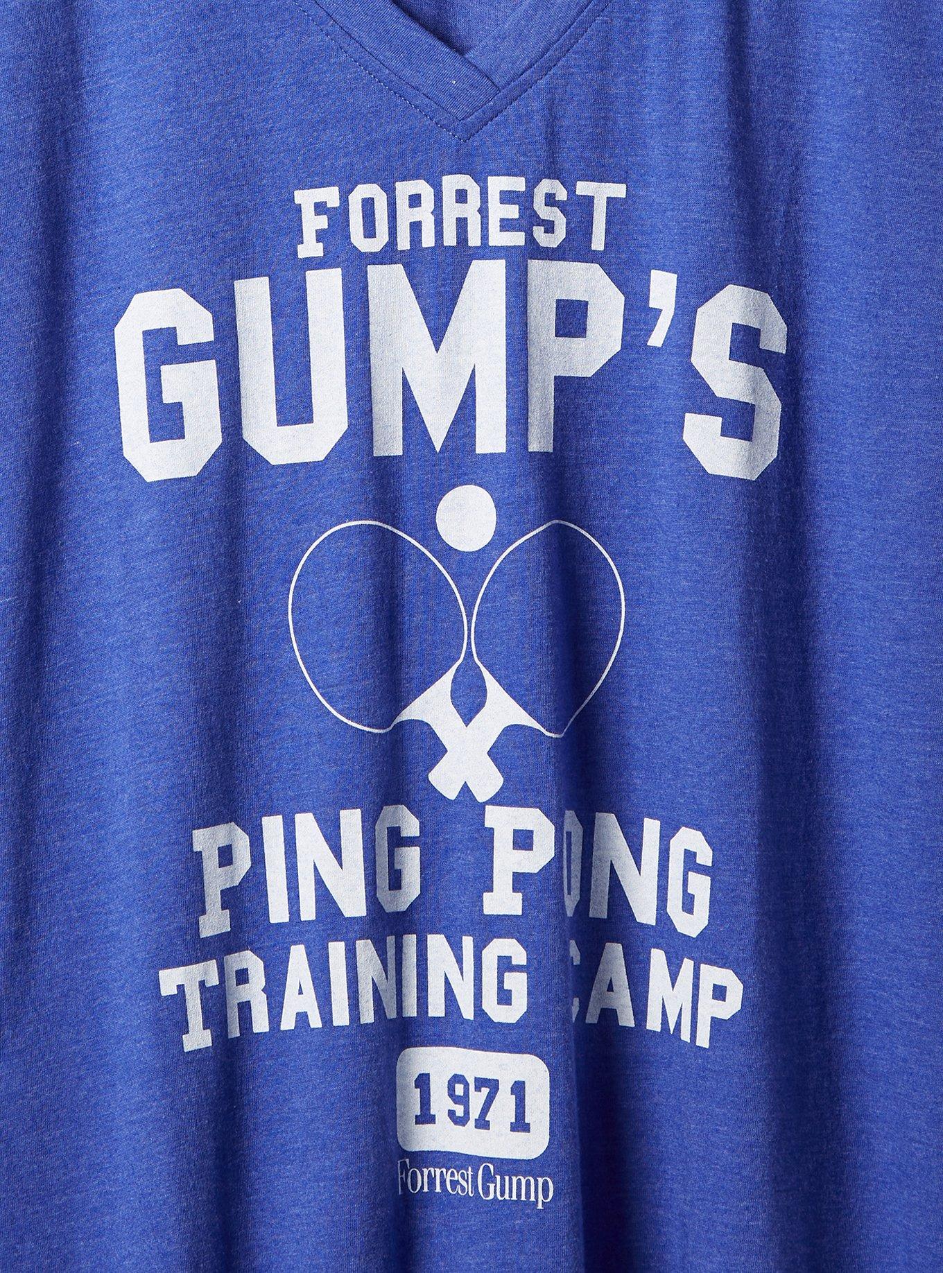 Plus Size Forrest Gump Classic Fit V-Neck Ringer Tee - Cotton Blue , BLUE, alternate