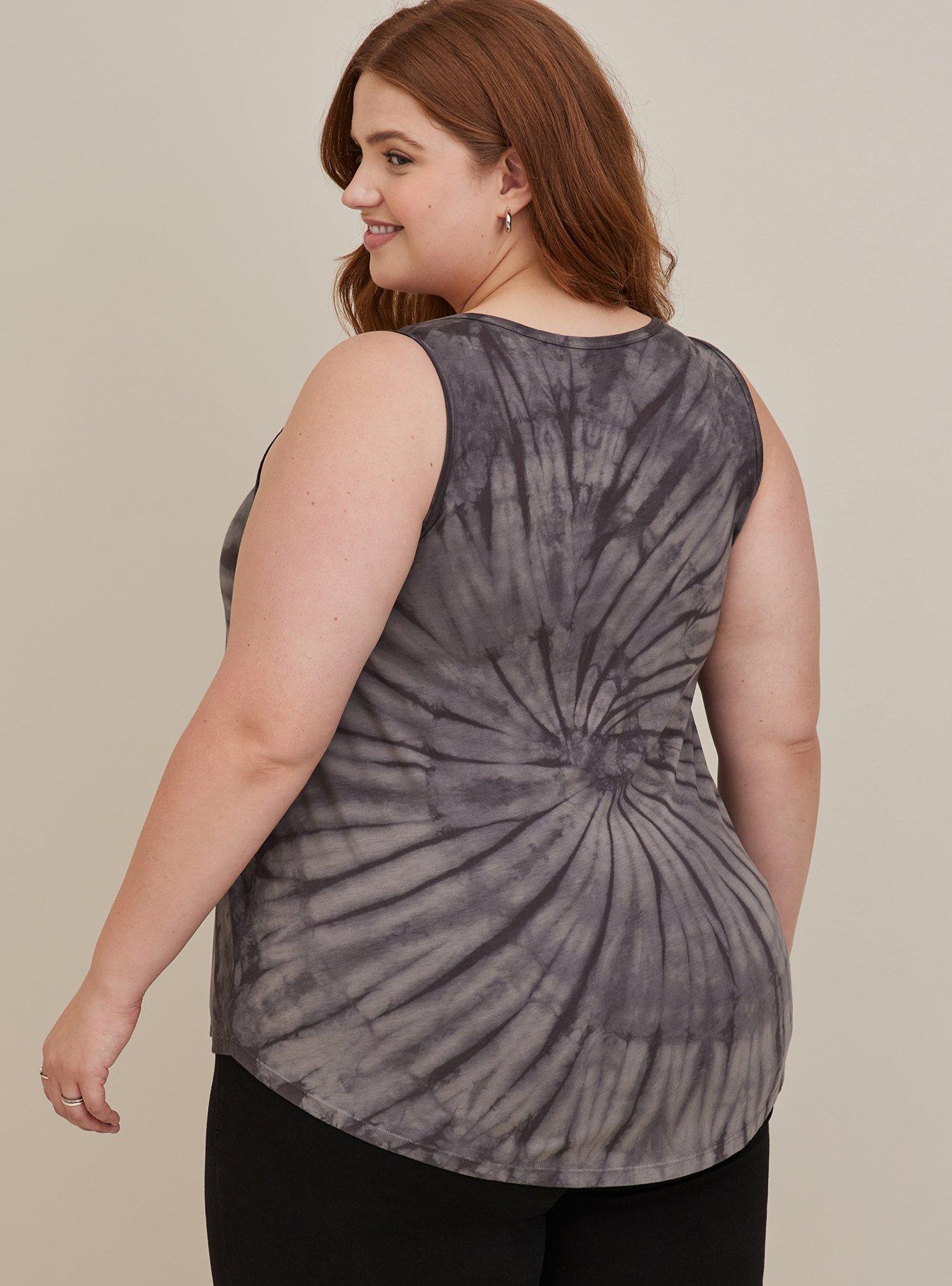 Marvel Venom Cross Front Tank - Cotton Tie Dye Grey, GREY, alternate