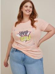 Plus Size Universal Saved By The Bell Classic Crew Top - Cotton Peach, GREY, hi-res