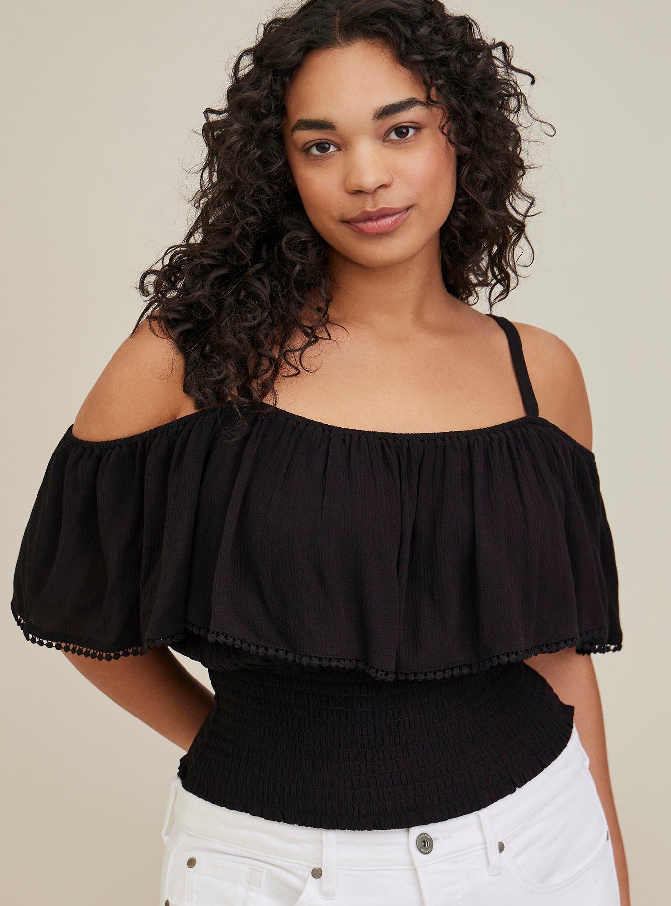 Plus Size - Gauze Cold Shoulder Top - Torrid