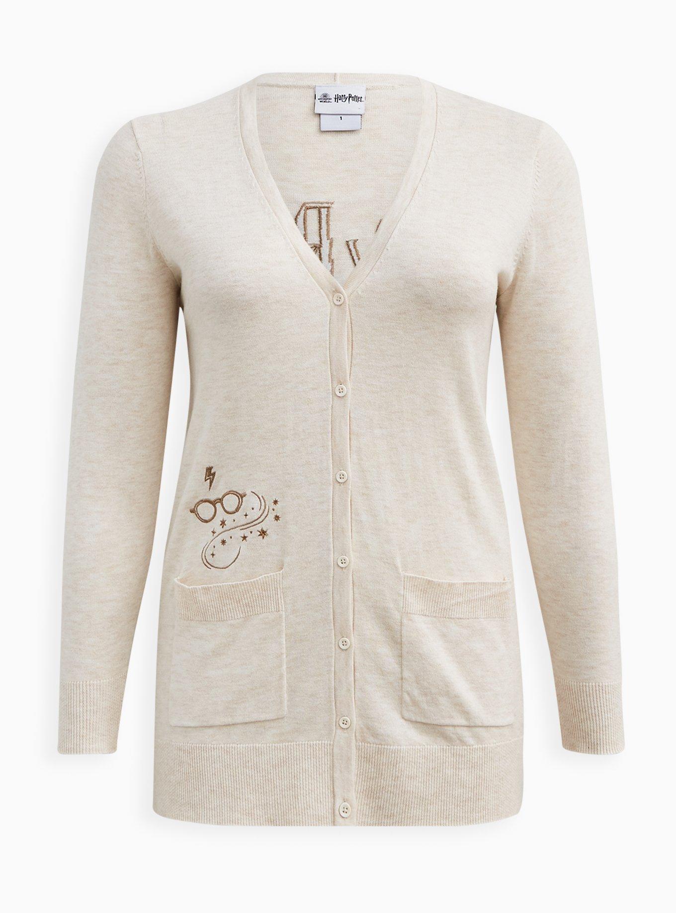 Plus Size - Harry Potter Button Front Cardigan - Heather Oatmeal