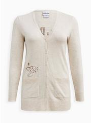 Harry Potter Button Front Cardigan - Heather Oatmeal, IVORY, hi-res