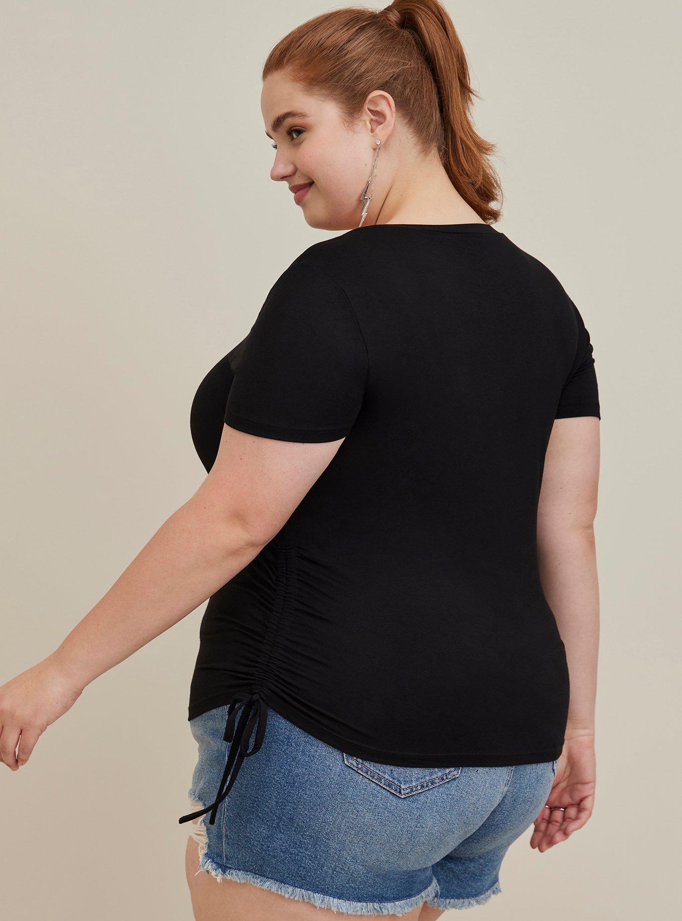 LoveSick Side-Tie Tee - Super Soft Black  , DEEP BLACK, alternate