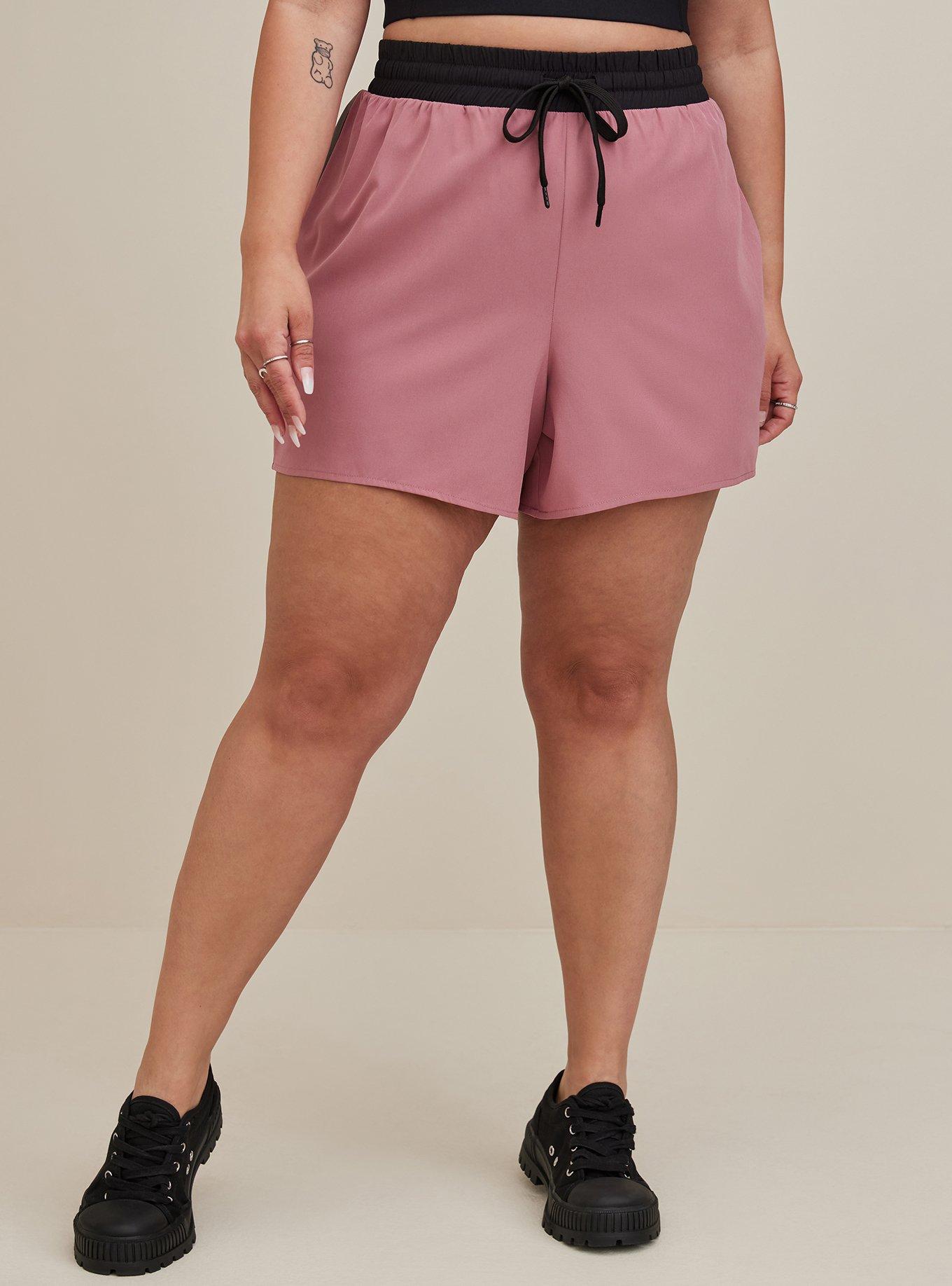 Plus Size Lovesick Color Block Pull-On Short - Stretch Woven Mauve Wash, MAUVE, alternate