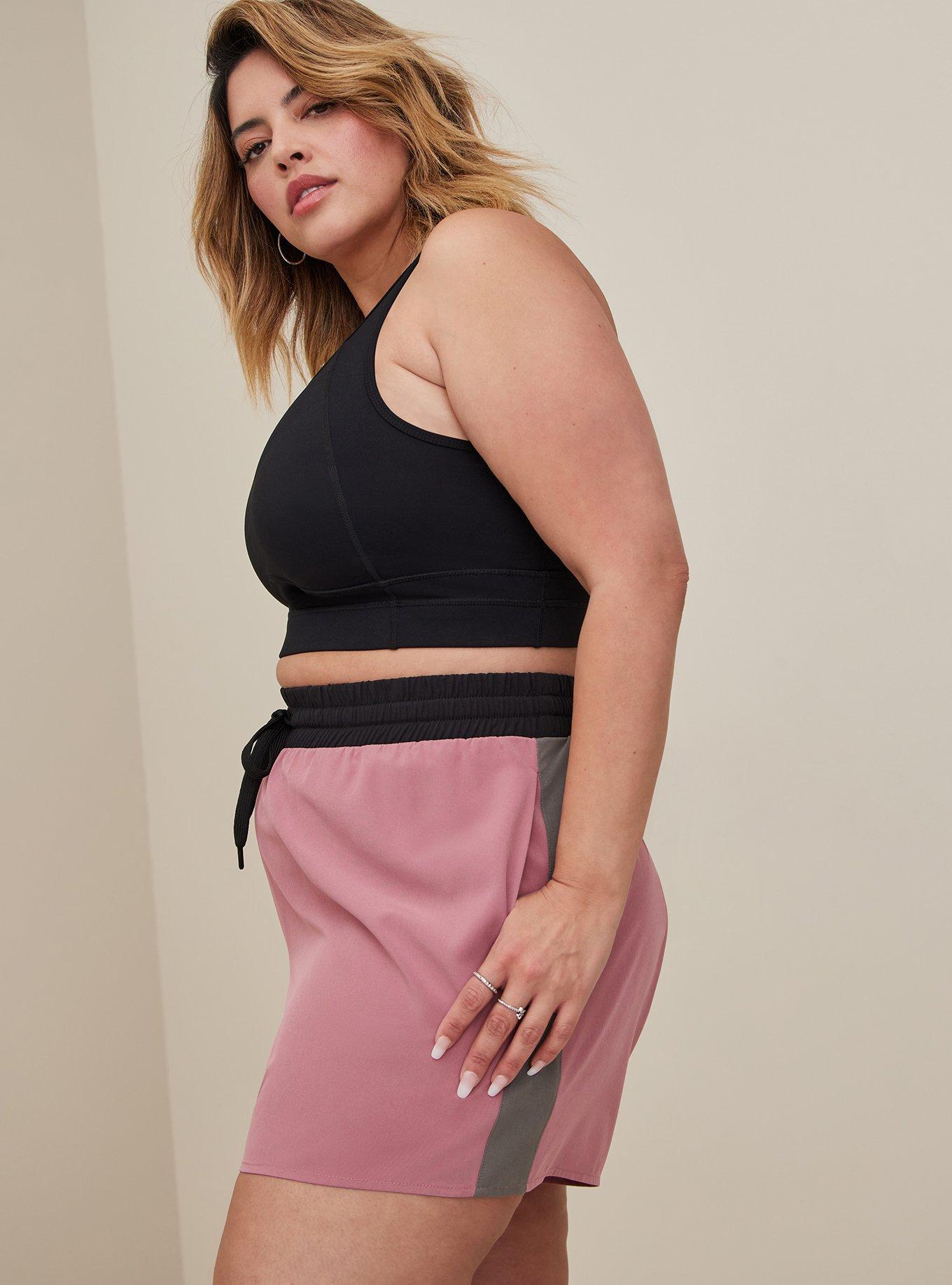 Plus Size Lovesick Color Block Pull-On Short - Stretch Woven Mauve Wash, MAUVE, alternate