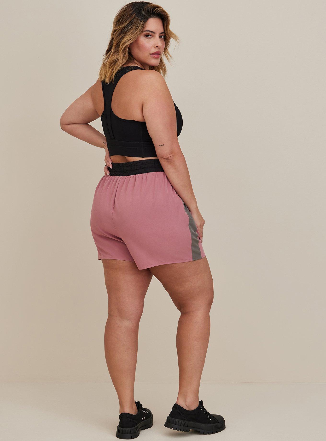 Plus Size Lovesick Color Block Pull-On Short - Stretch Woven Mauve Wash, MAUVE, alternate