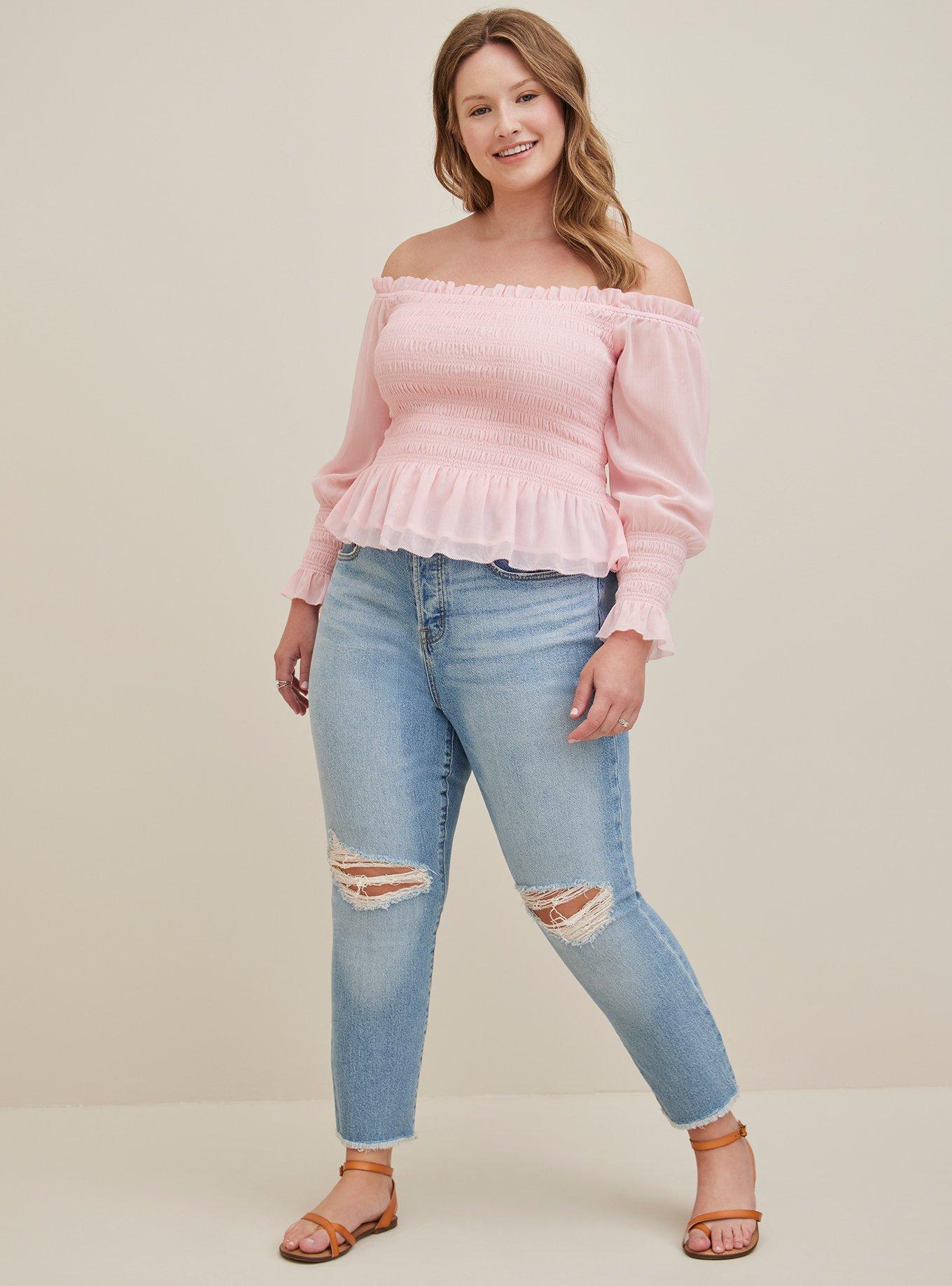 Off Shoulder Crinkle Top - 030723 