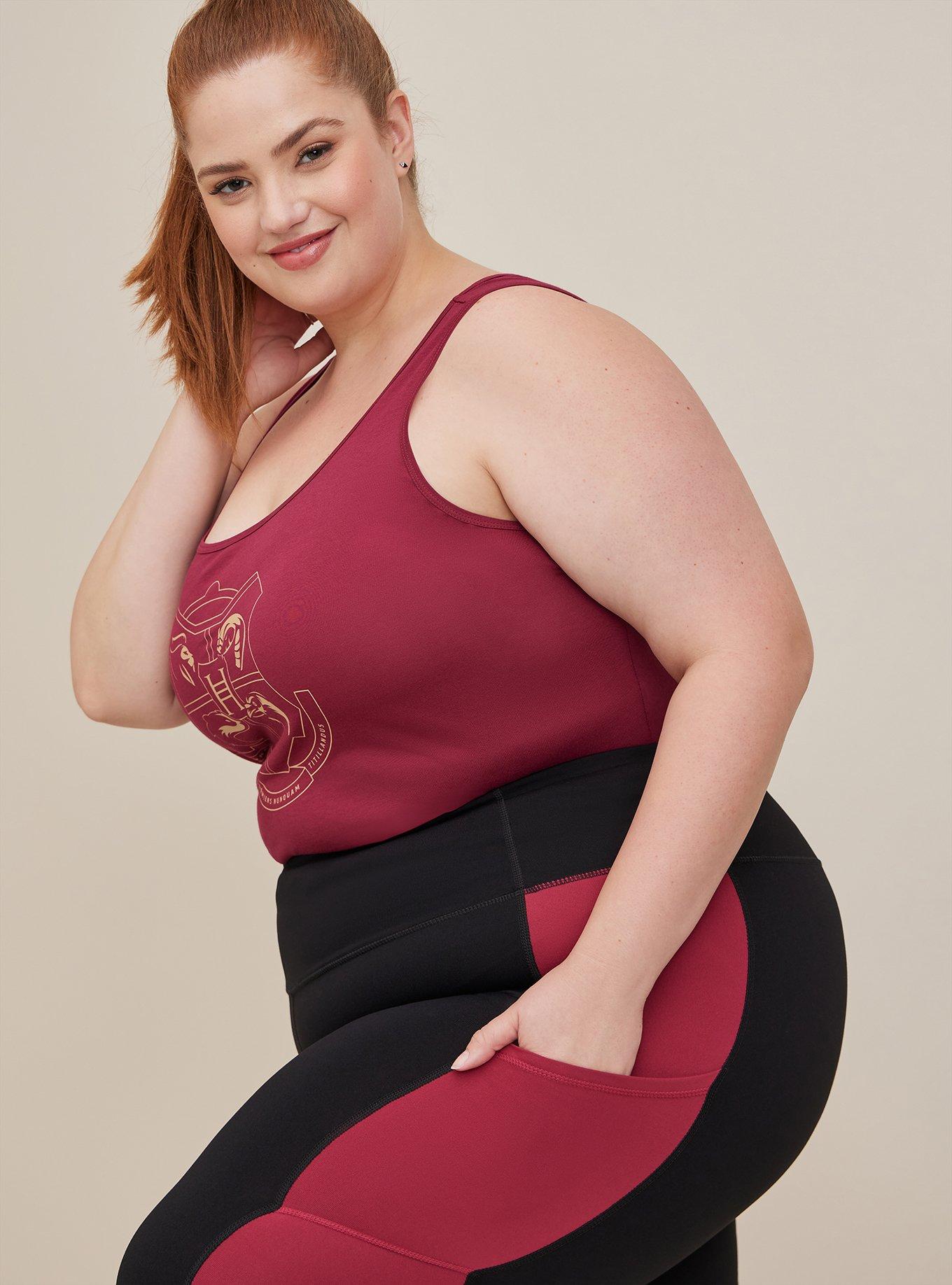 Plus Size - Harry Potter Crop Active Legging - Performance Core Hogwarts  Houses Black - Torrid