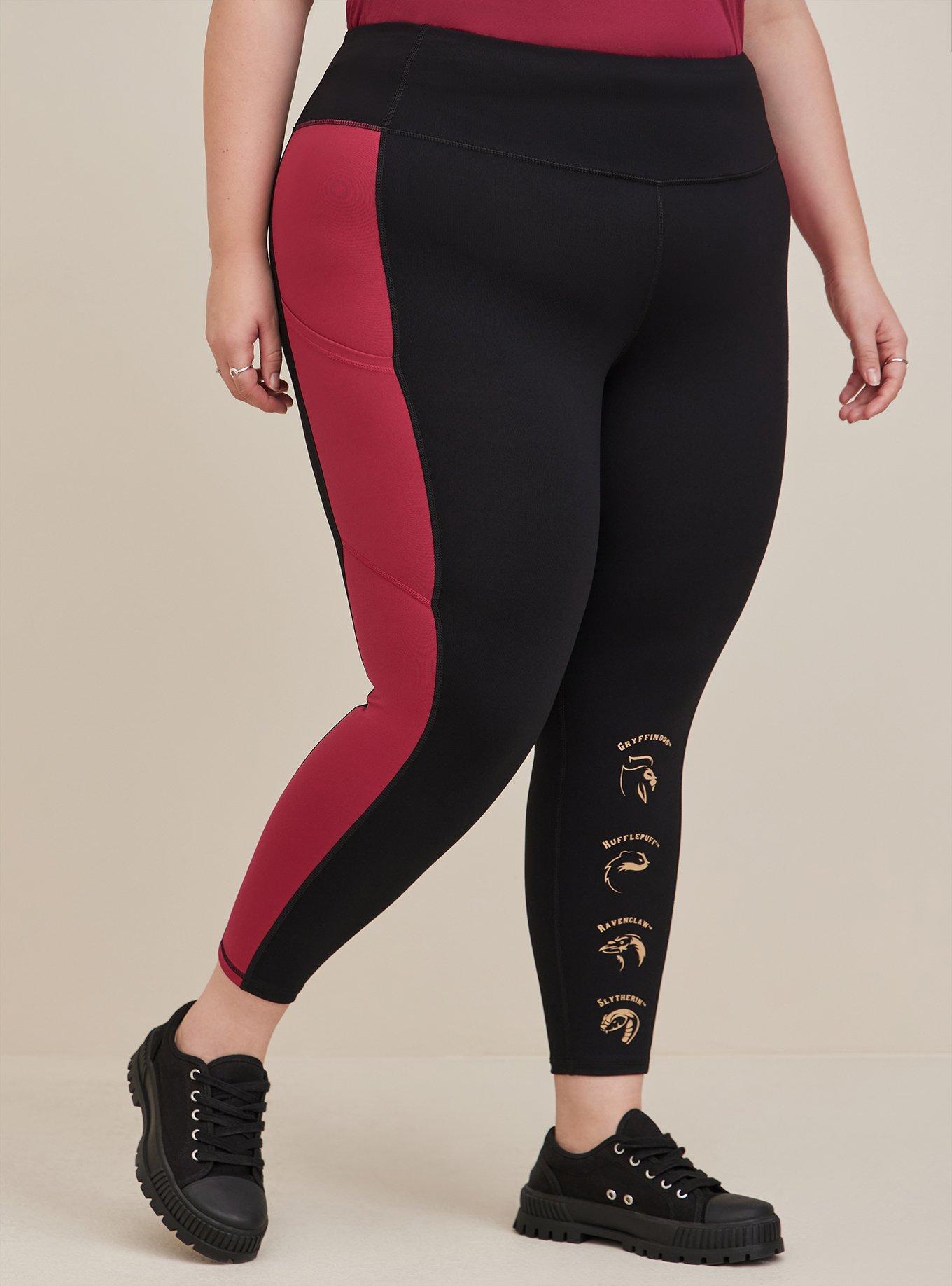 Plus Size - Harry Potter 07 Seeker Black & Burgundy Crop Active Legging -  Torrid