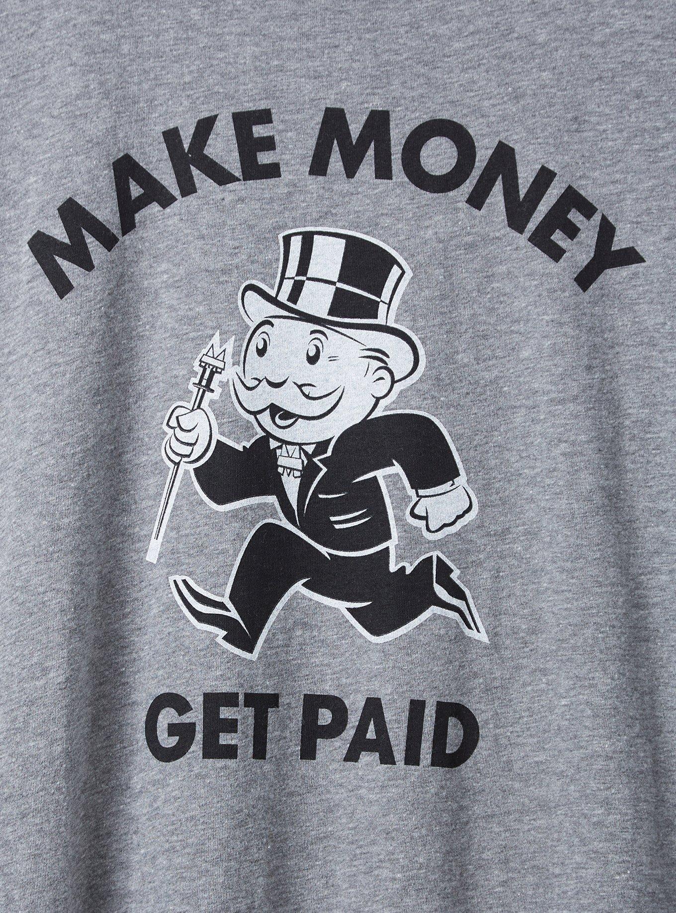 Monopoly Classic Fit Crew Tee - Cotton Monopoly Money Heather Grey, MEDIUM HEATHER GREY, alternate