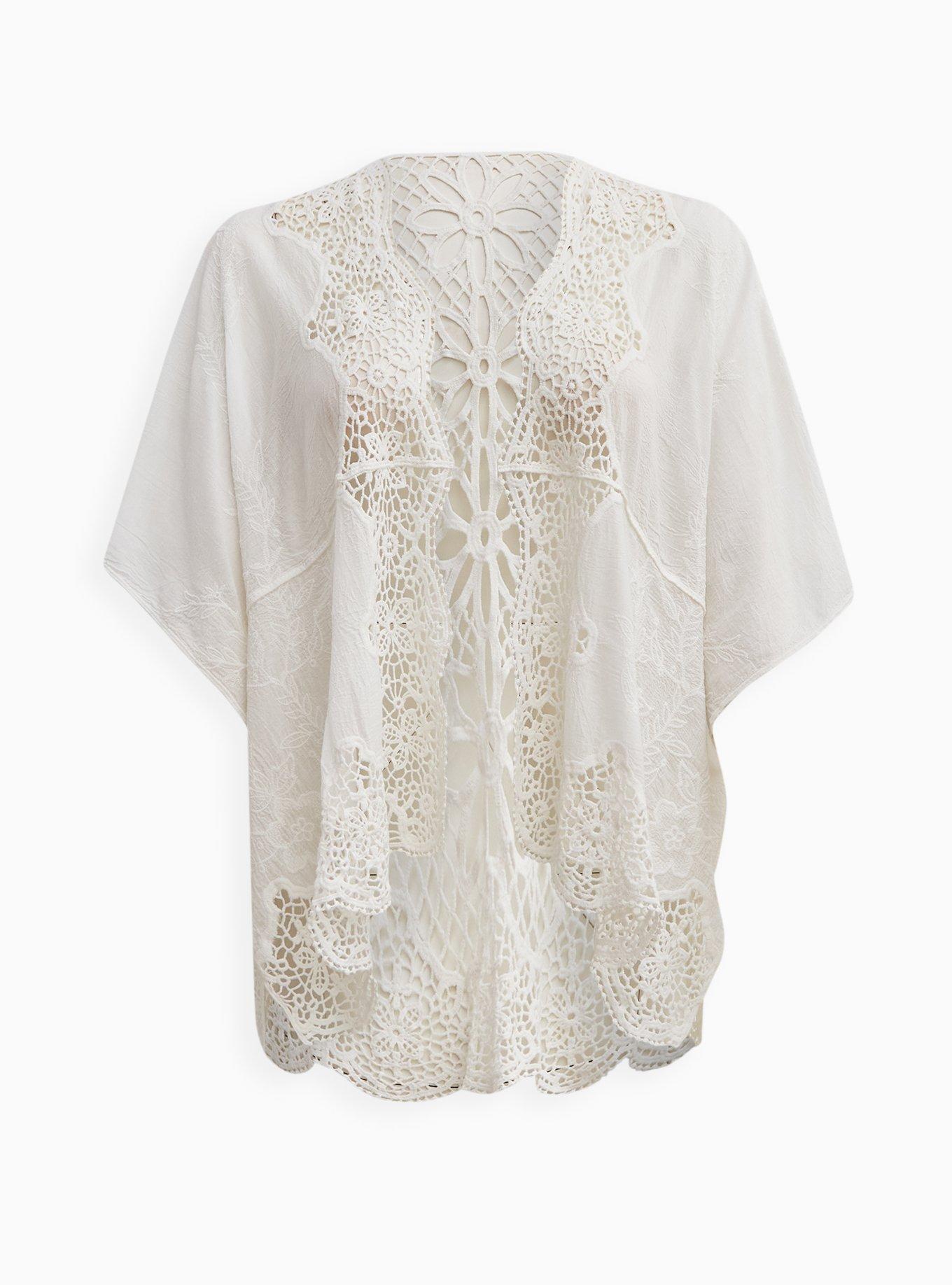 Plus Size Embroidered Ruana With Sleeves Torrid