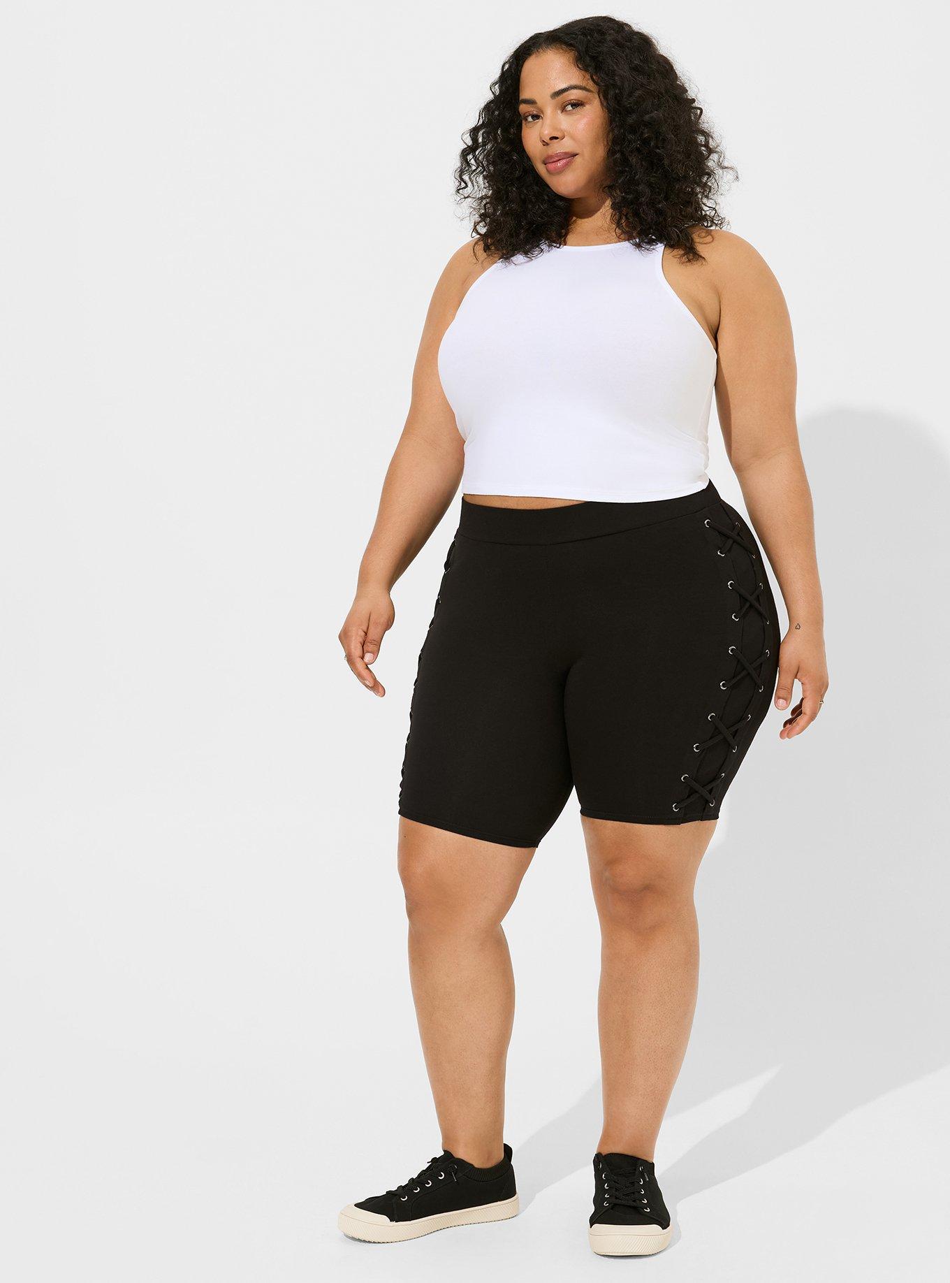 Plus Size Premium Bike Short Cotton Black Torrid