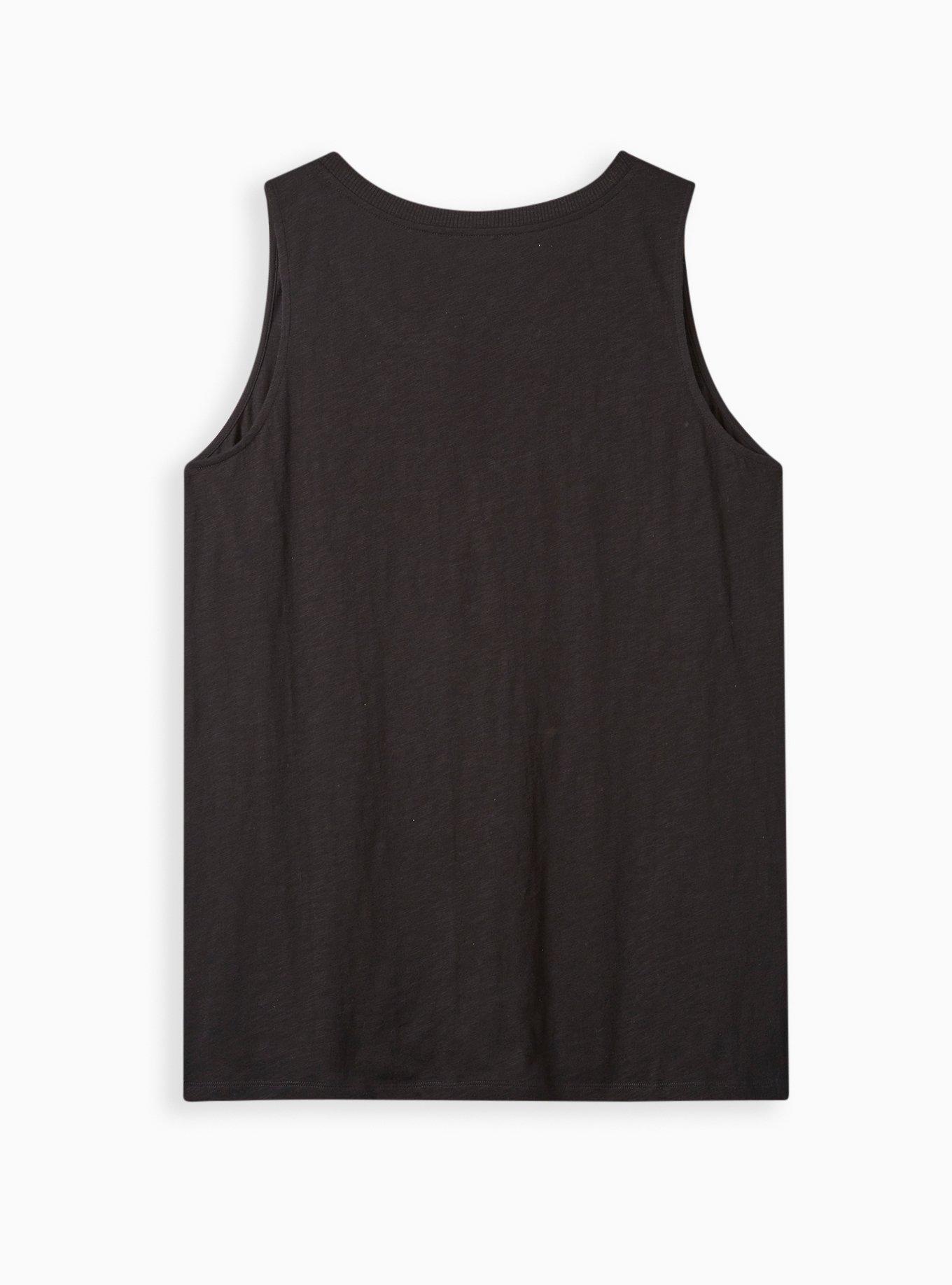 Plus Size Graphic Classic Fit Heritage Slub V-Neck Henley Tank, ICONS EMBROIDERED BLACK, alternate