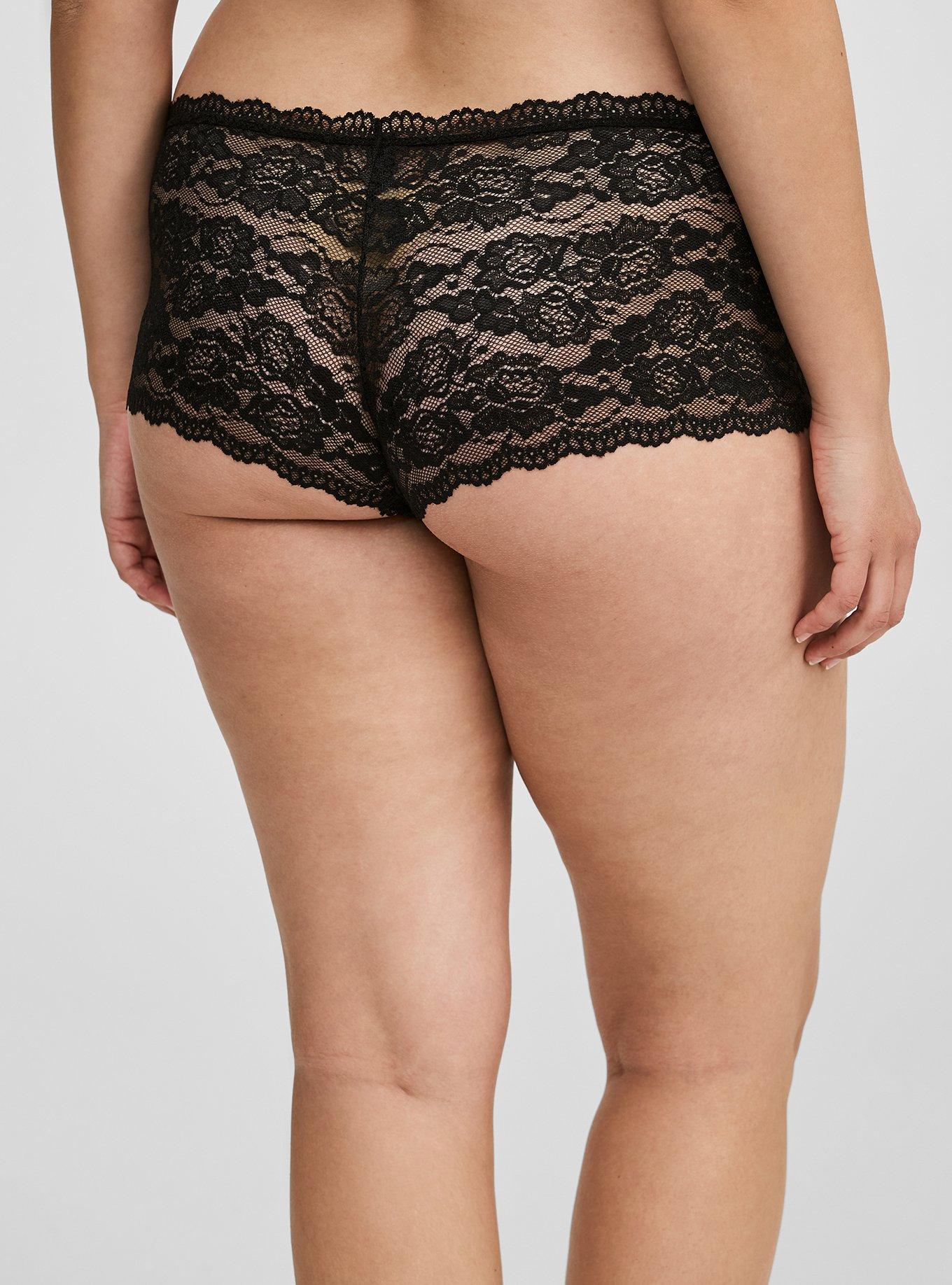 Plus Size - Diamante Lace Cheeky Panty with Back Detail - Torrid