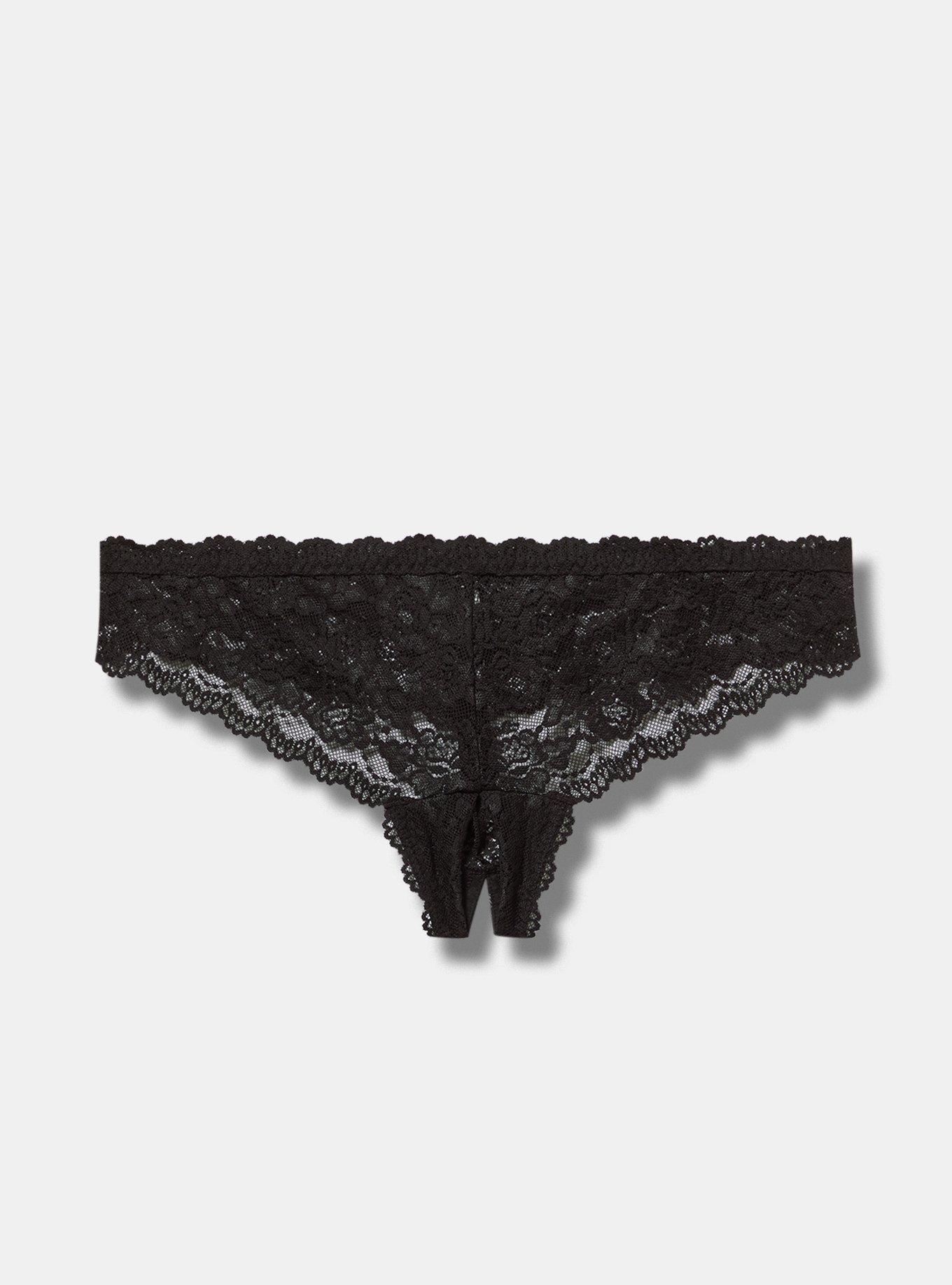 Plus Size - Lace Cheeky Panty With Open Gusset - Torrid