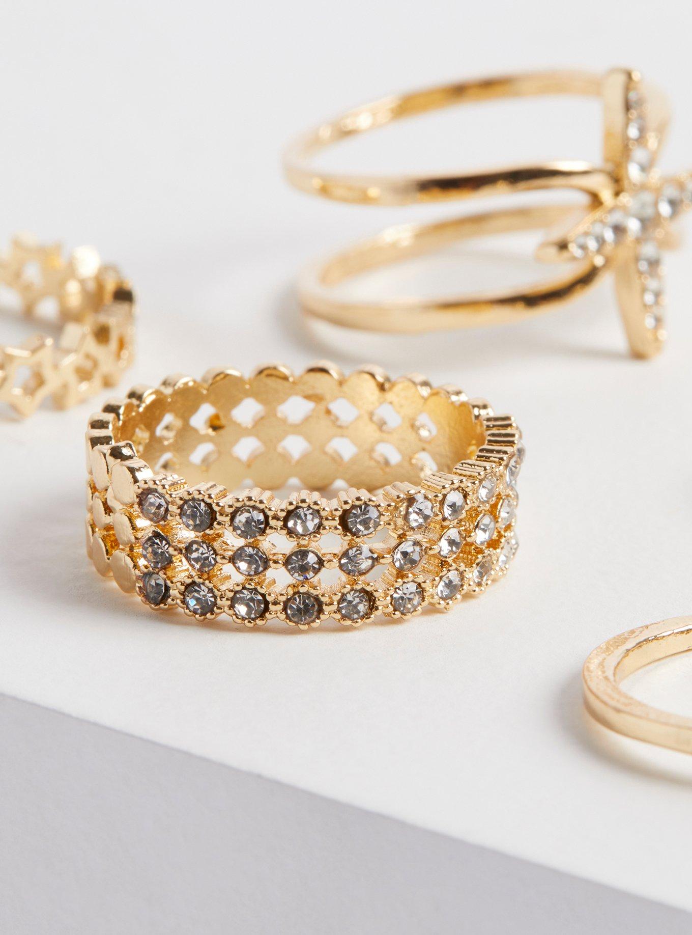 Celestial Ring Set of 6, GOLD, alternate