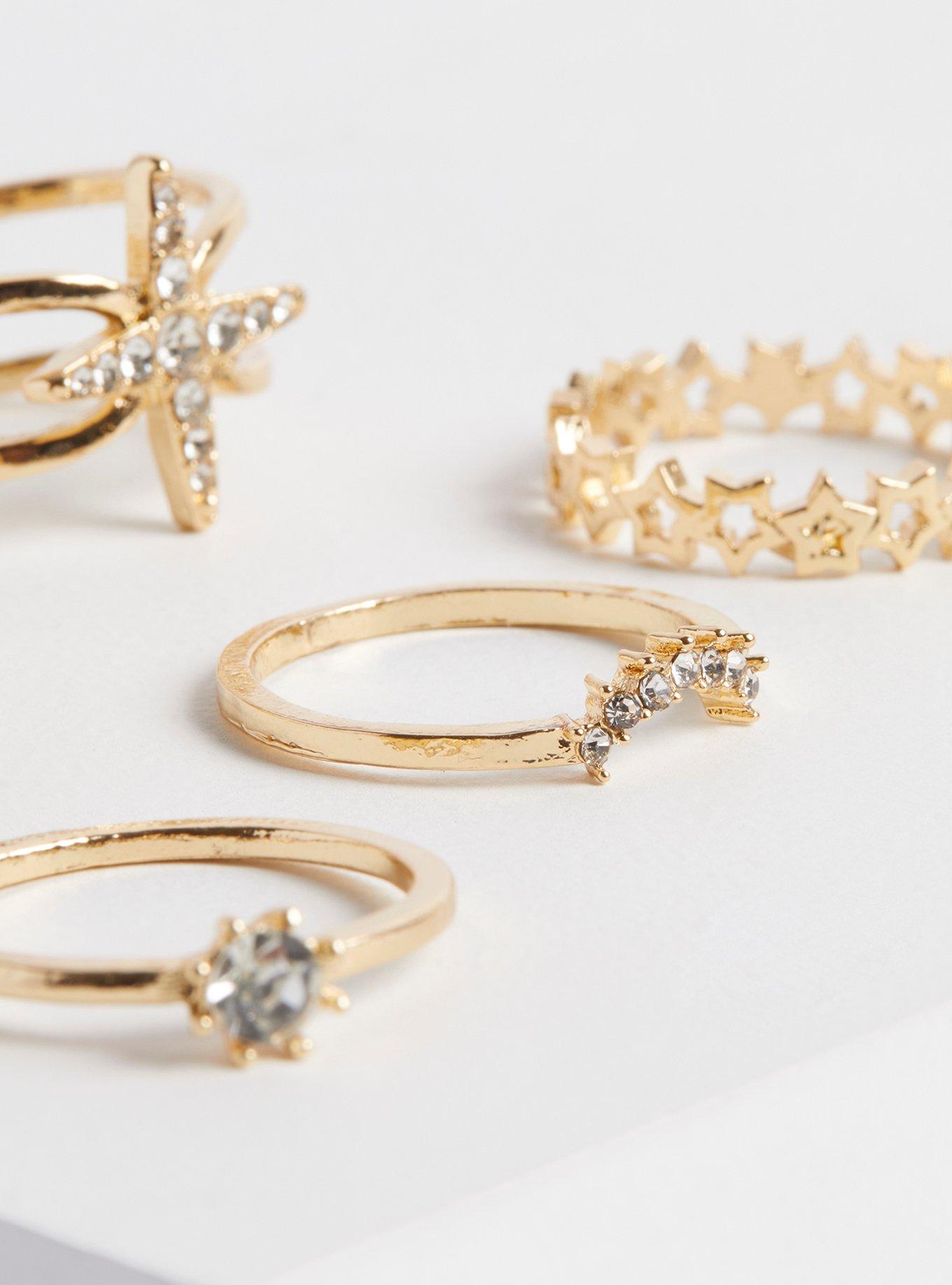 Celestial Ring Set of 6, GOLD, alternate