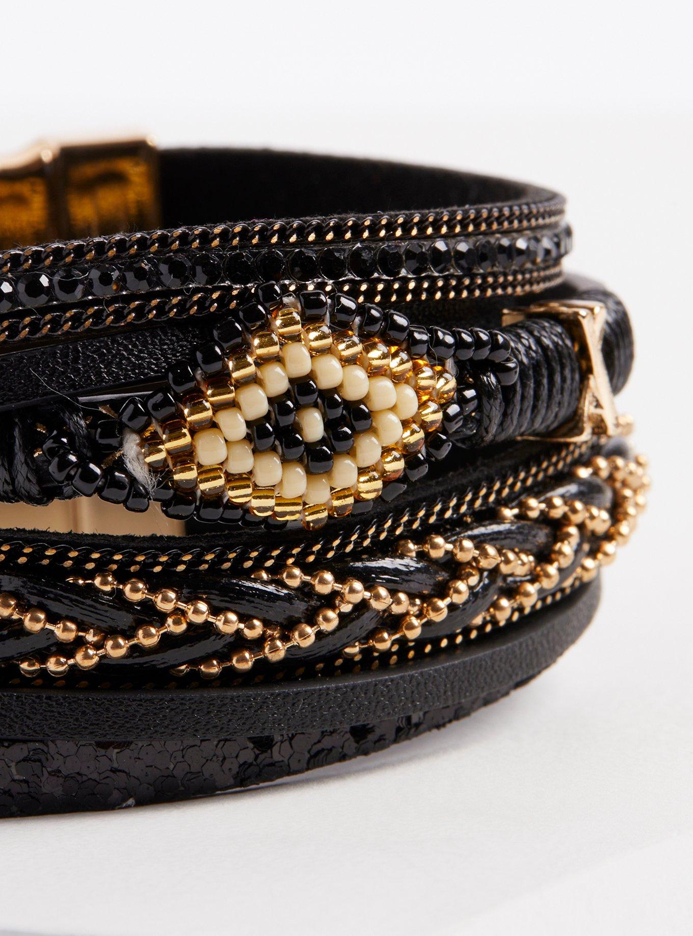 Plus Size Braided Magnetic Bracelet , GOLD, alternate