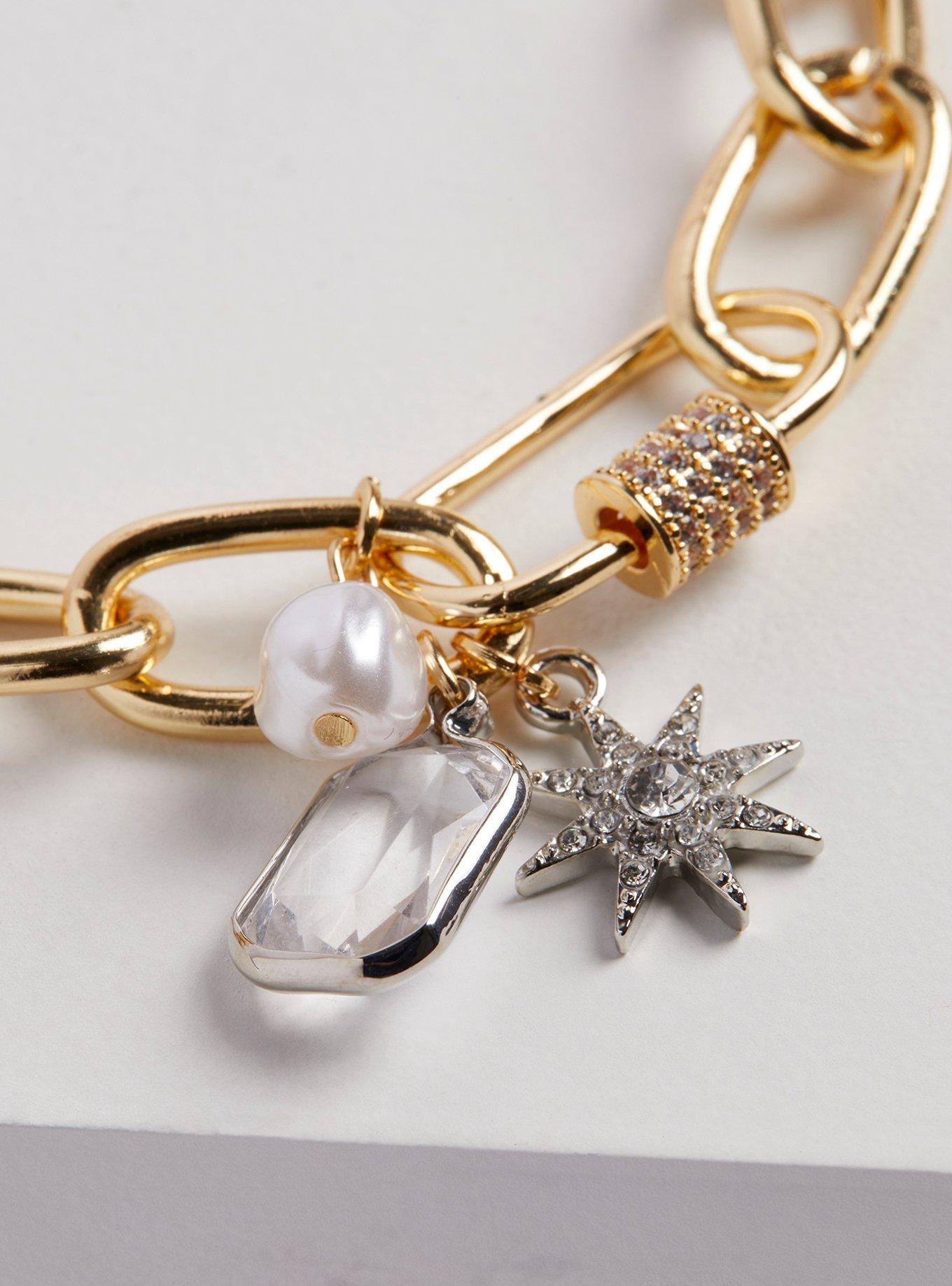 Plus Size Celestial Link Bracelet, GOLD, alternate