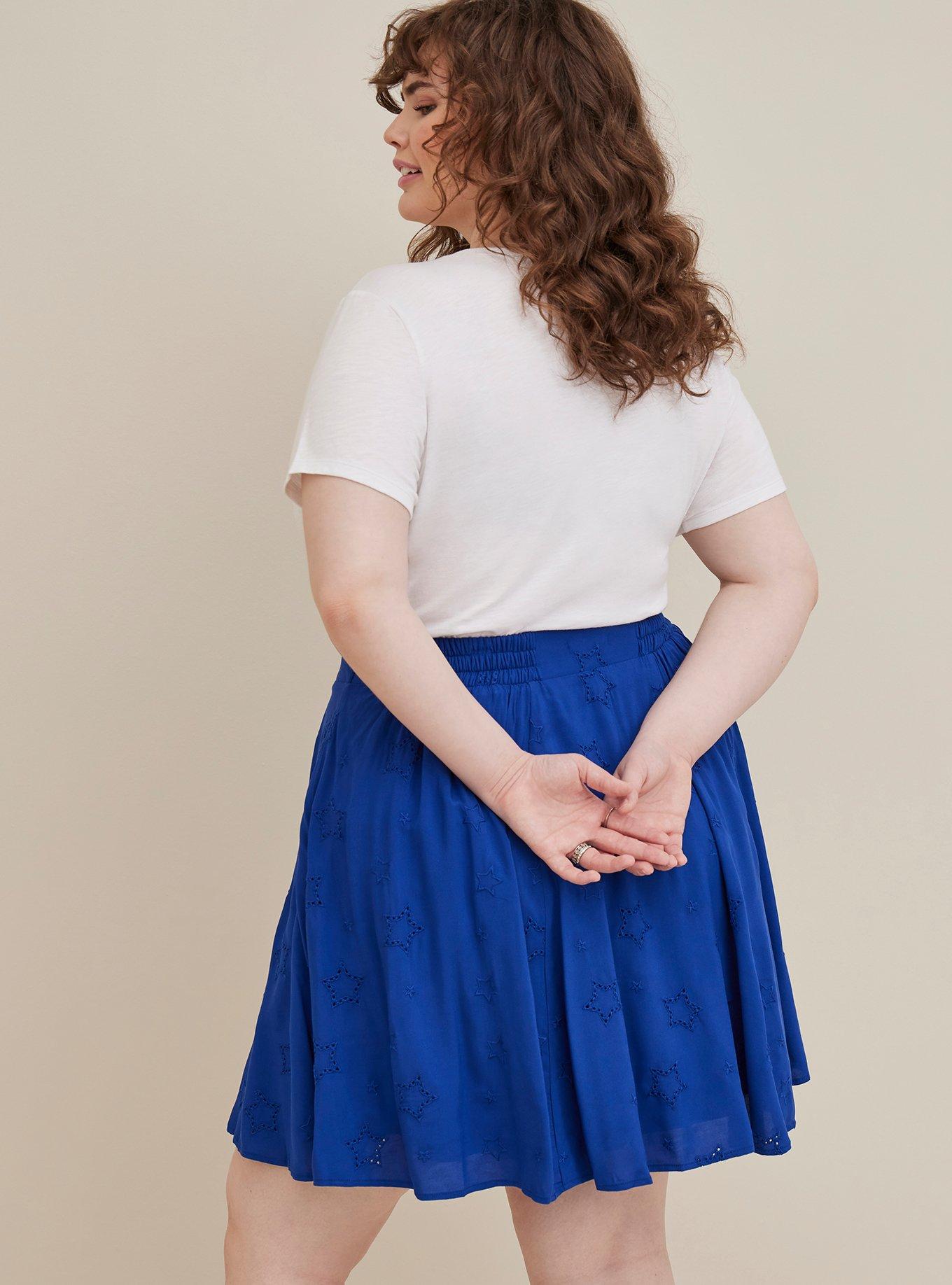 Embroidered Eyelet Skirt - Challis Blue , SODALITE BLUE, alternate