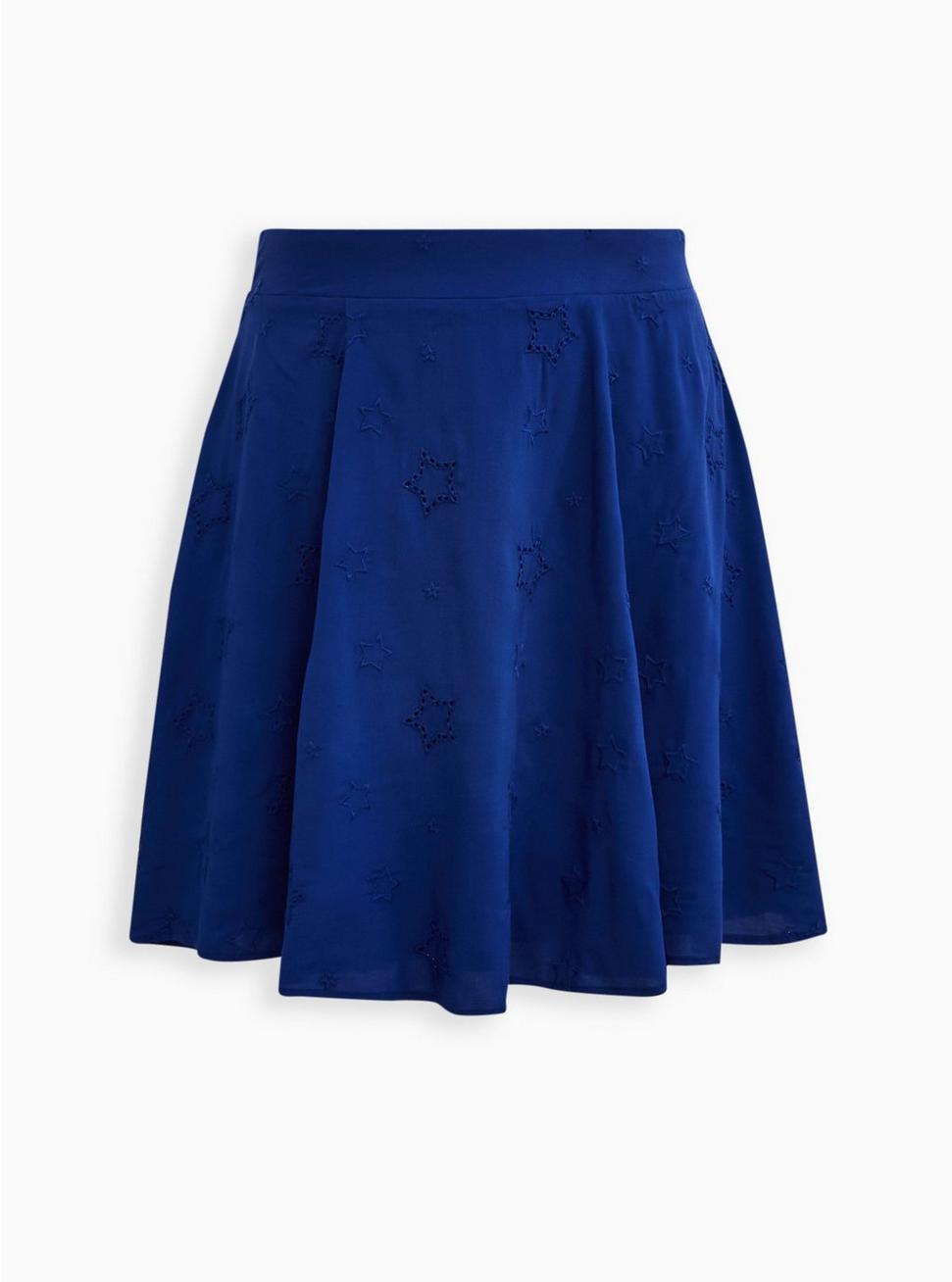 Embroidered Eyelet Skirt - Challis Blue , SODALITE BLUE, hi-res